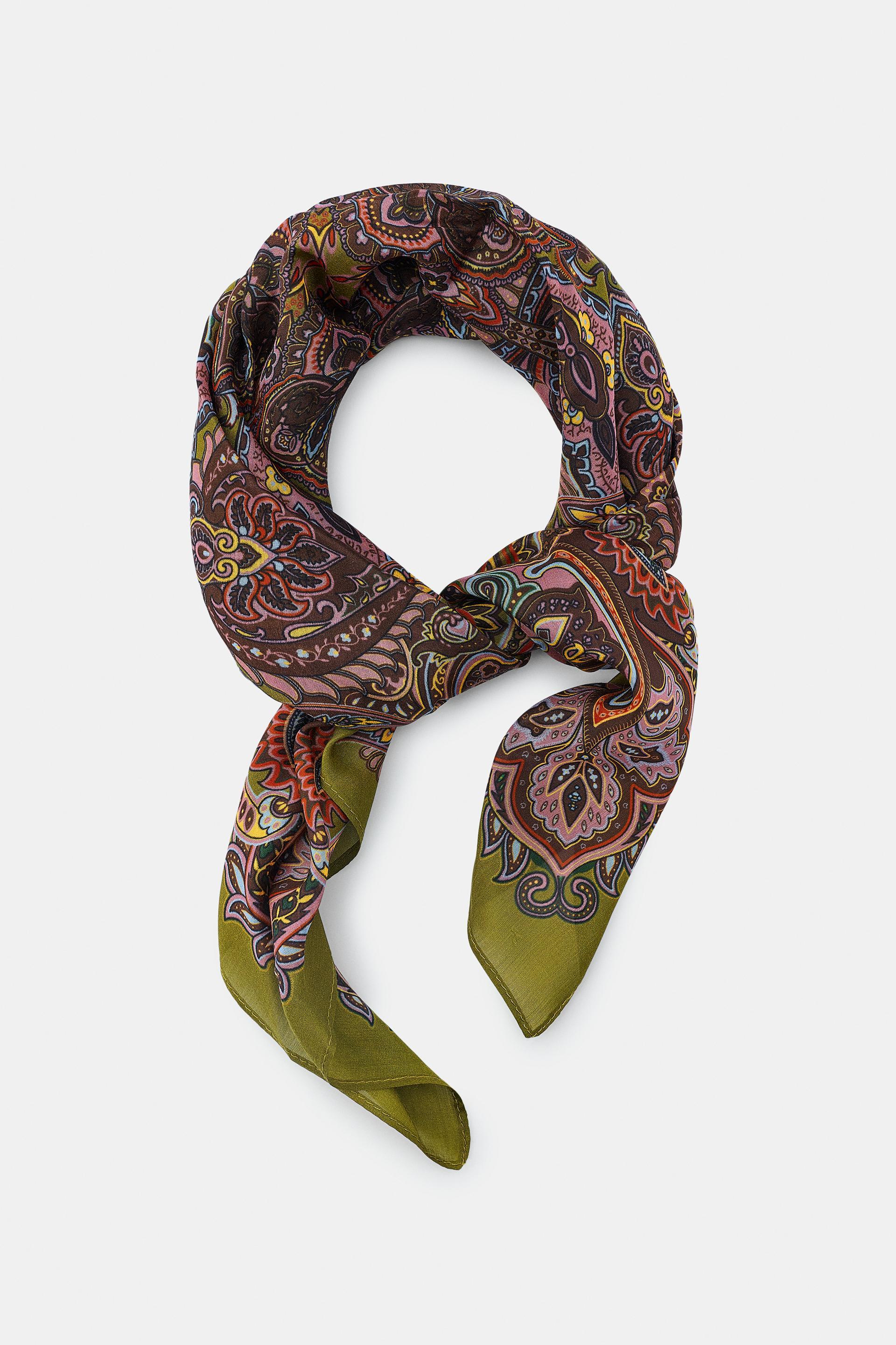 PAISLEY PRINT VISCOSE SILK BLEND SCARF by ZARA
