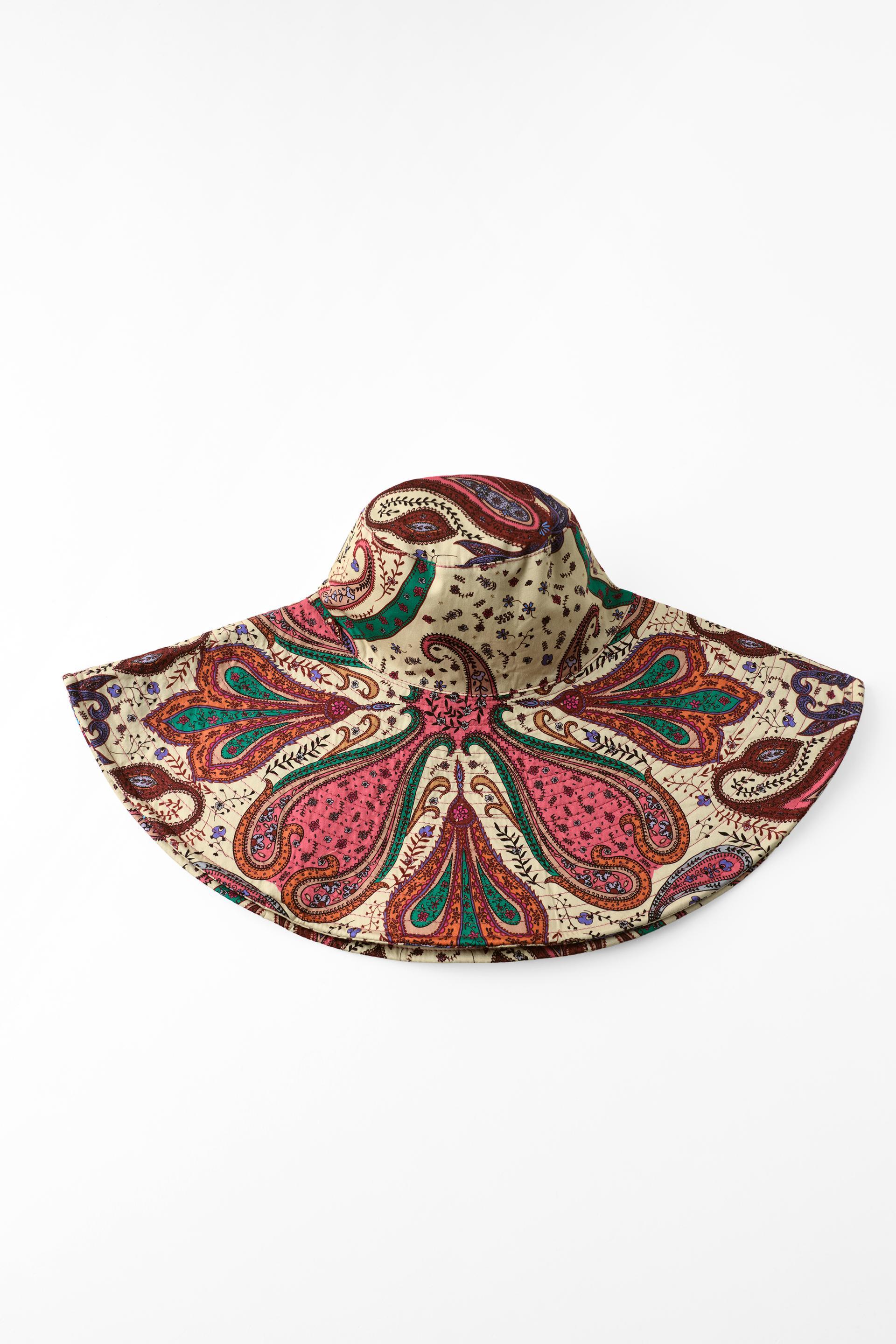 PAISLEY PRINT WIDE BRIM HAT by ZARA