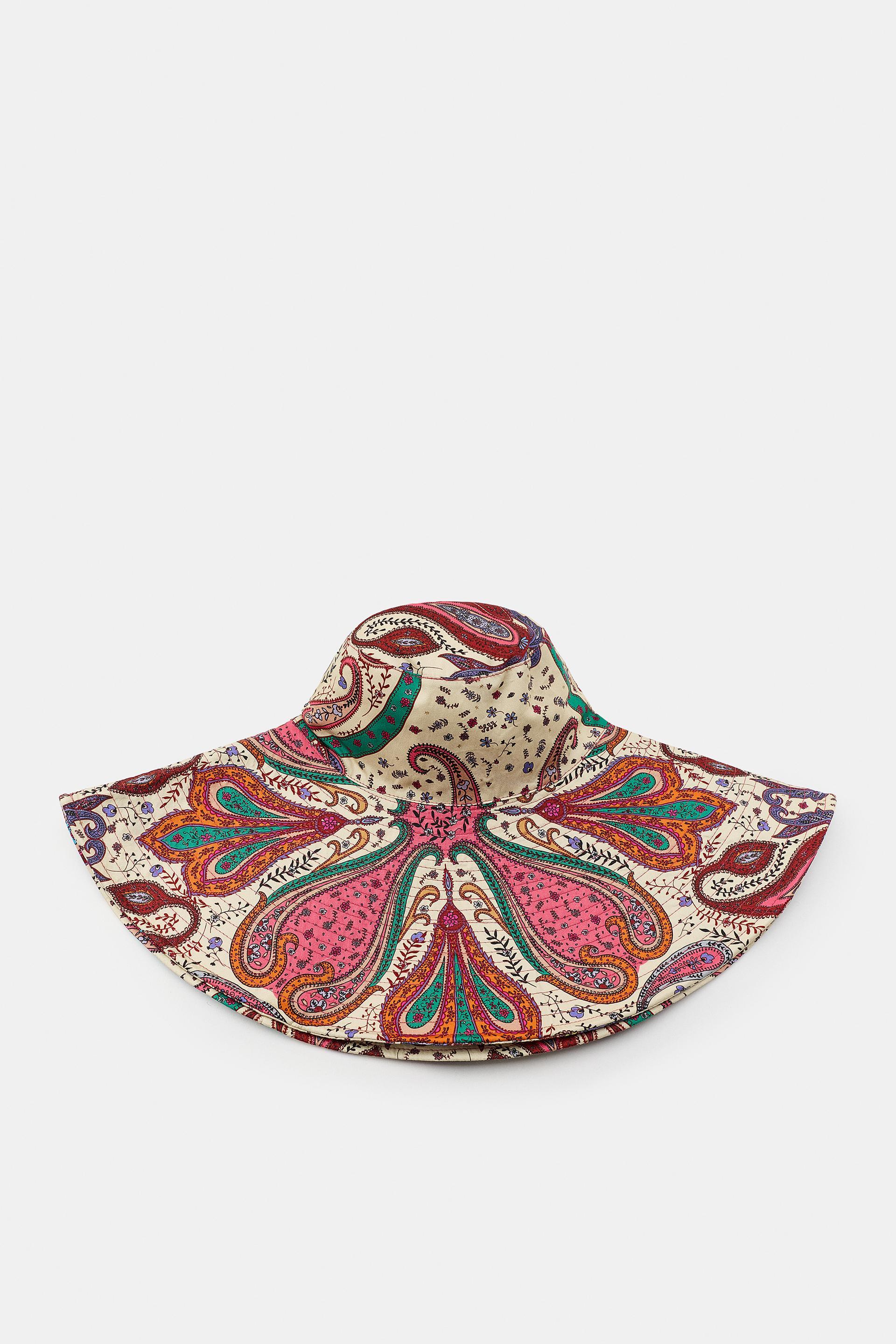 PAISLEY PRINT WIDE BRIM HAT by ZARA