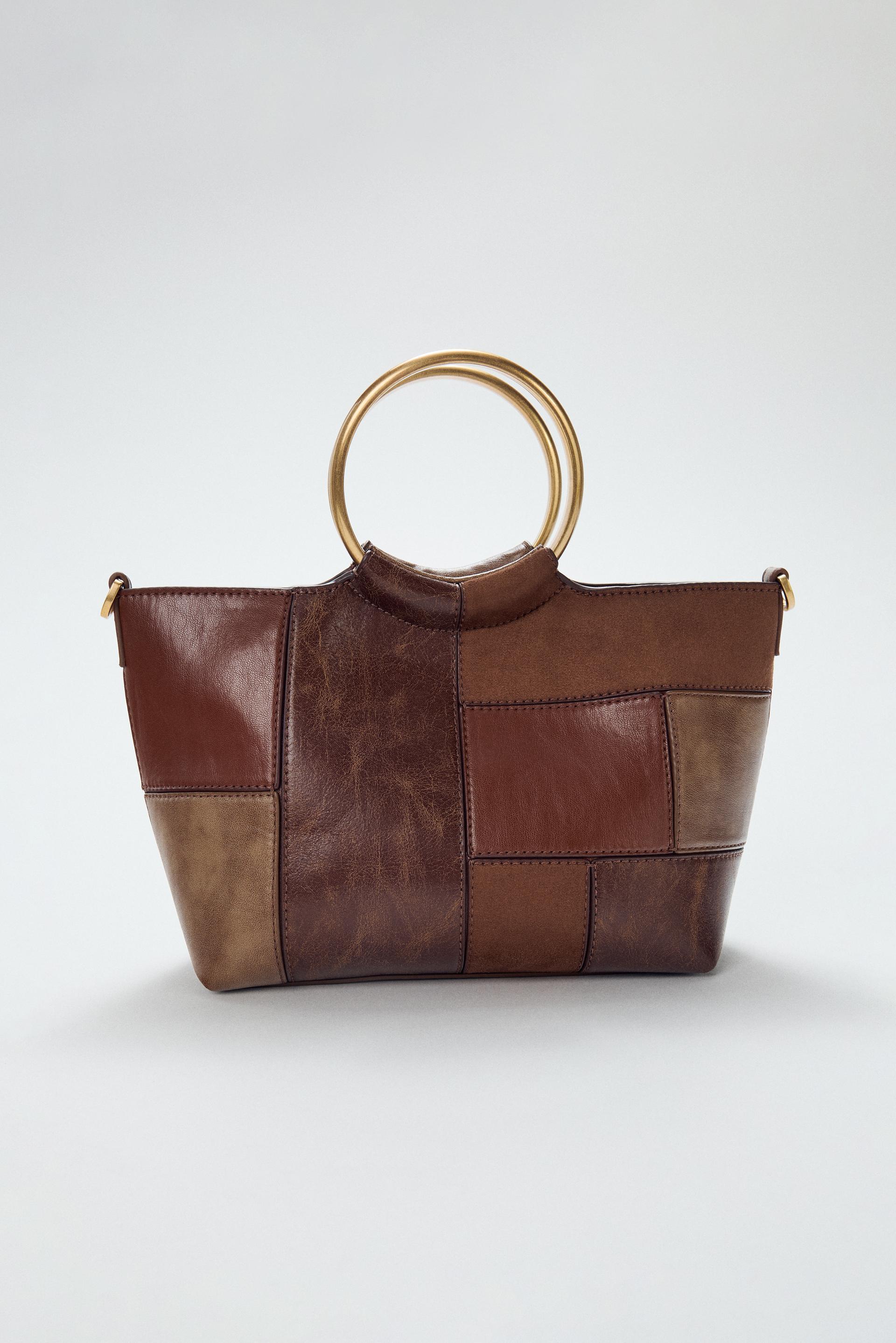 PATCHWORK RIGID HANDLE MINI BUCKET BAG by ZARA