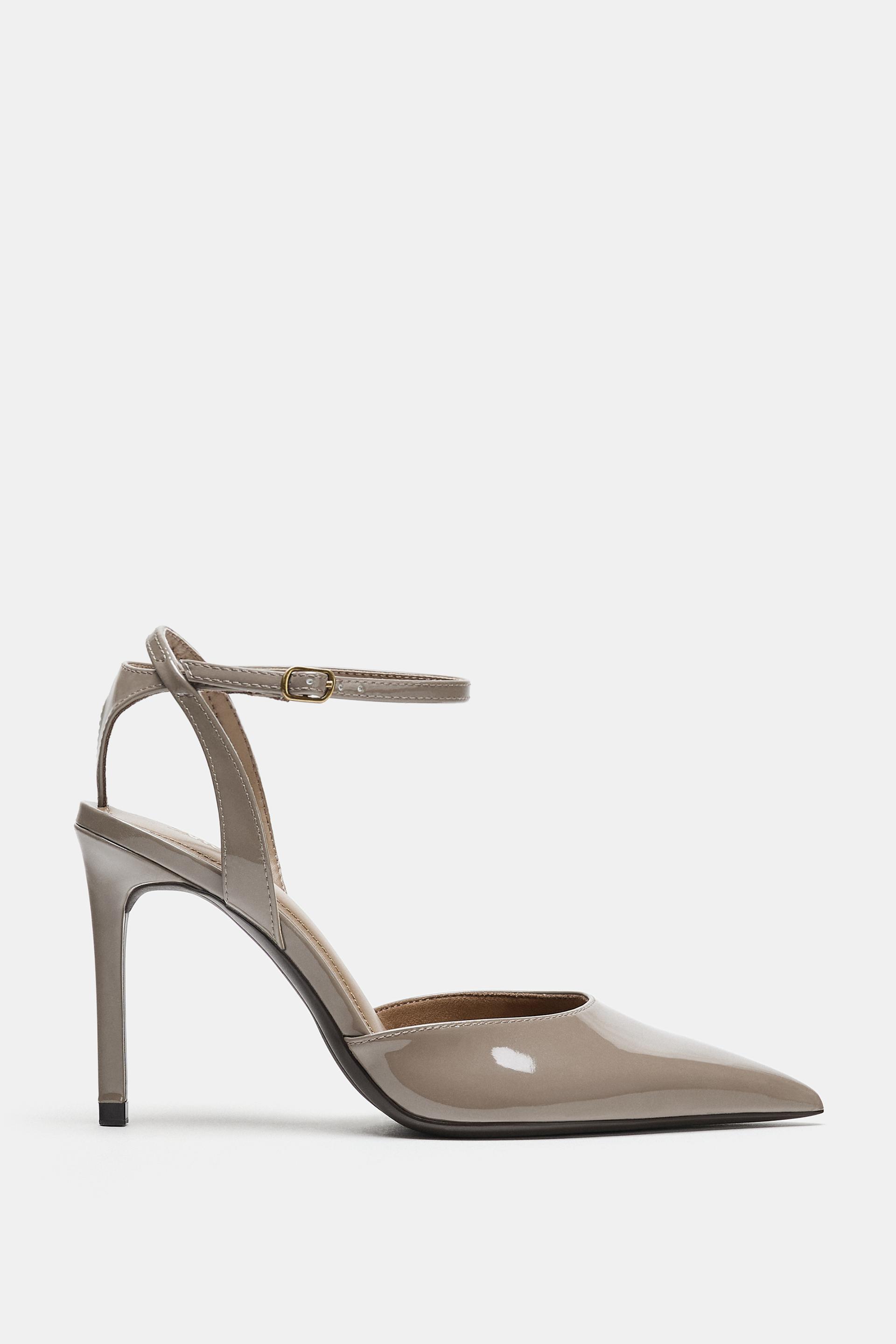 PATENT-EFFECT SLINGBACK PUMPS by ZARA