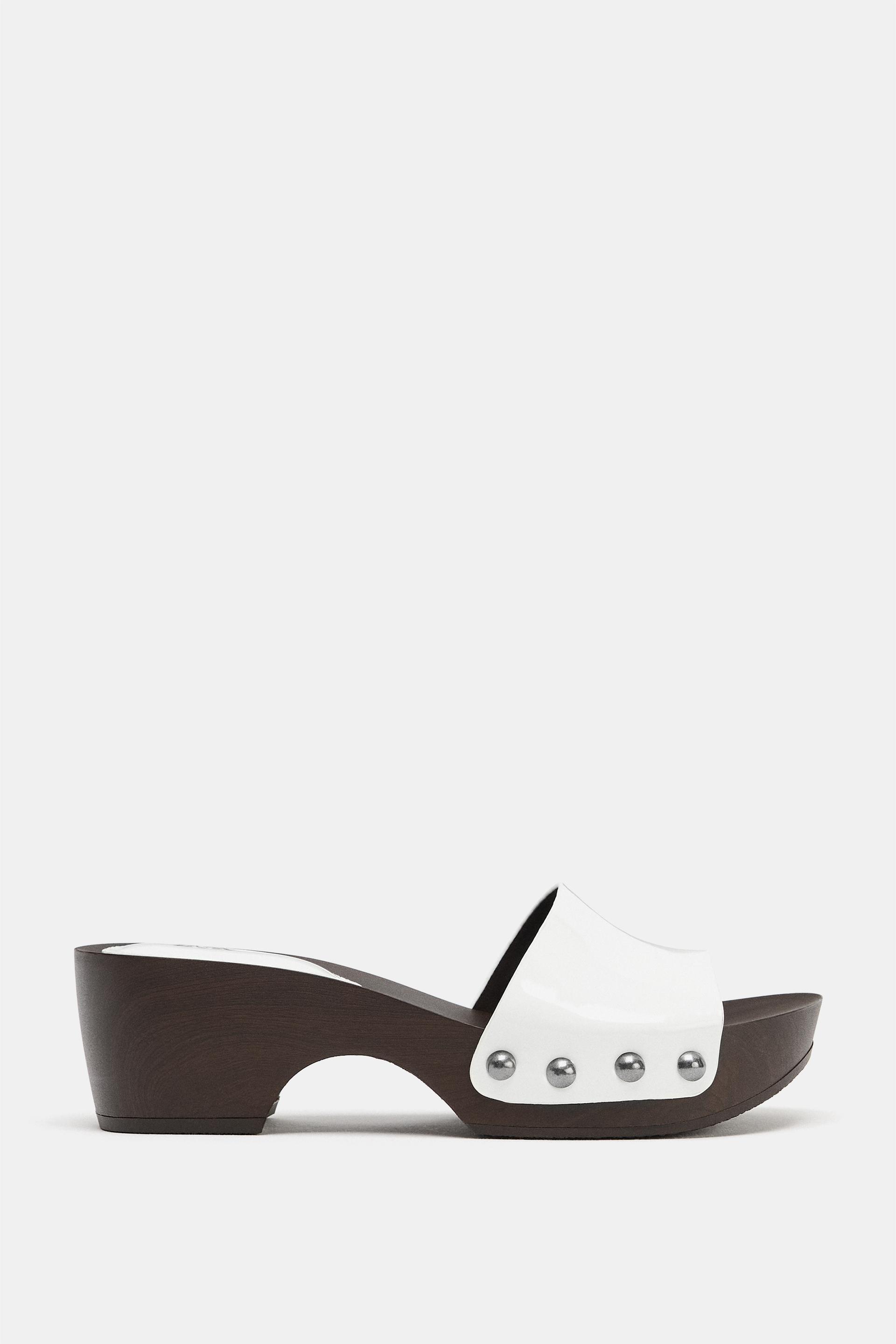 PATENT FINISH WEDGE SANDALS by ZARA