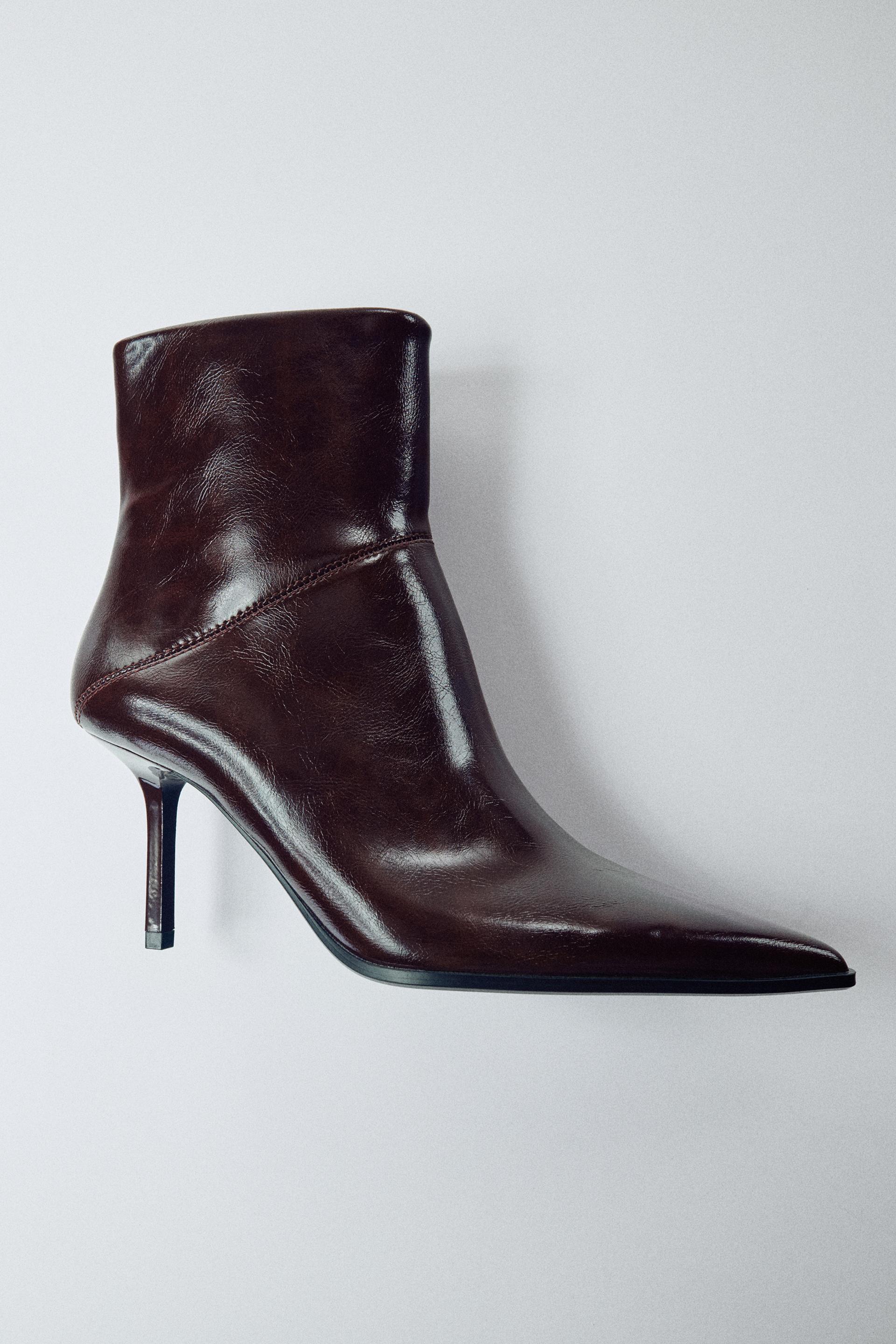 PATENT HEELED BOOTIES by ZARA