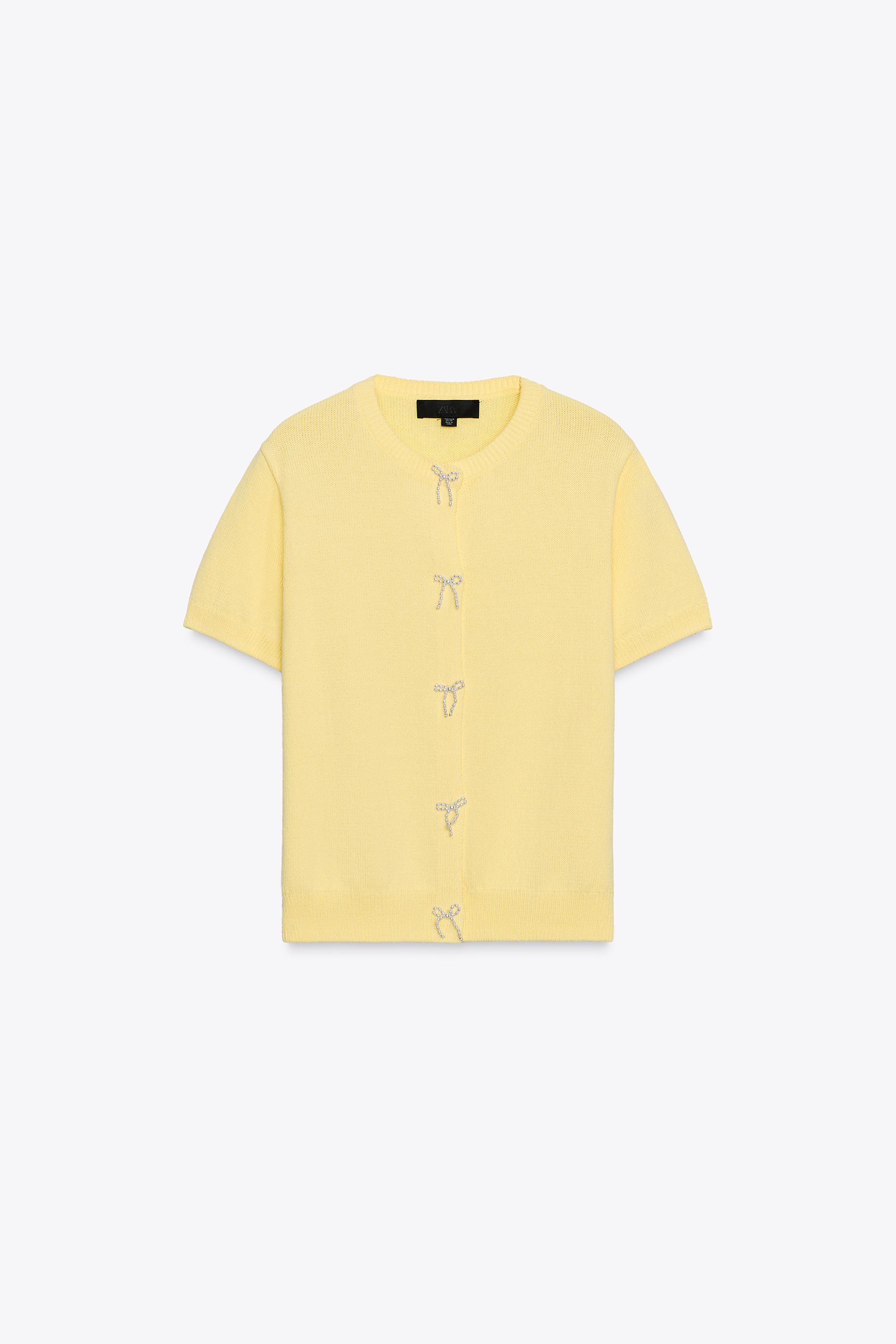 PEARL BOW KNIT CARDIGAN by ZARA