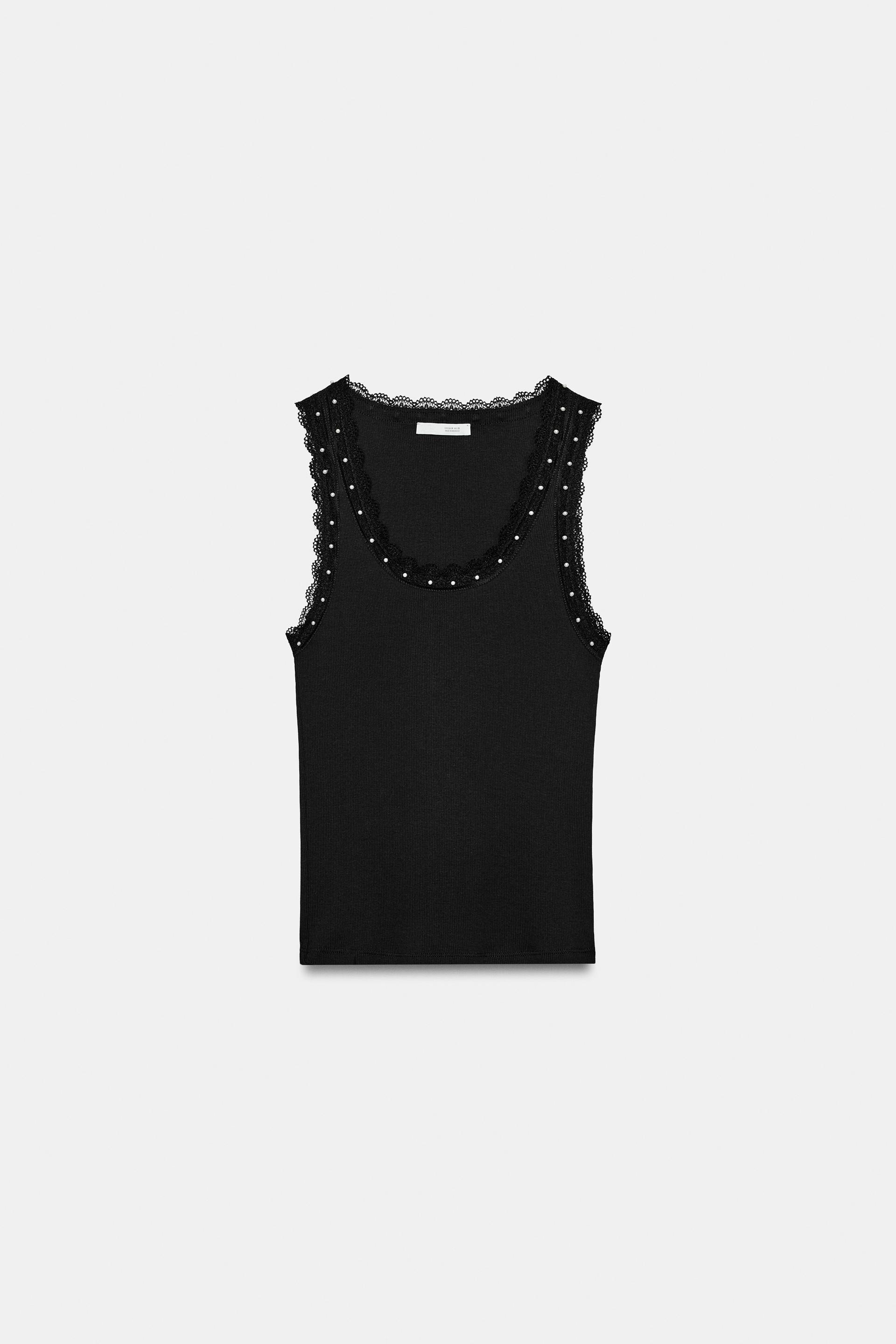 PEARL LACE TOP by ZARA