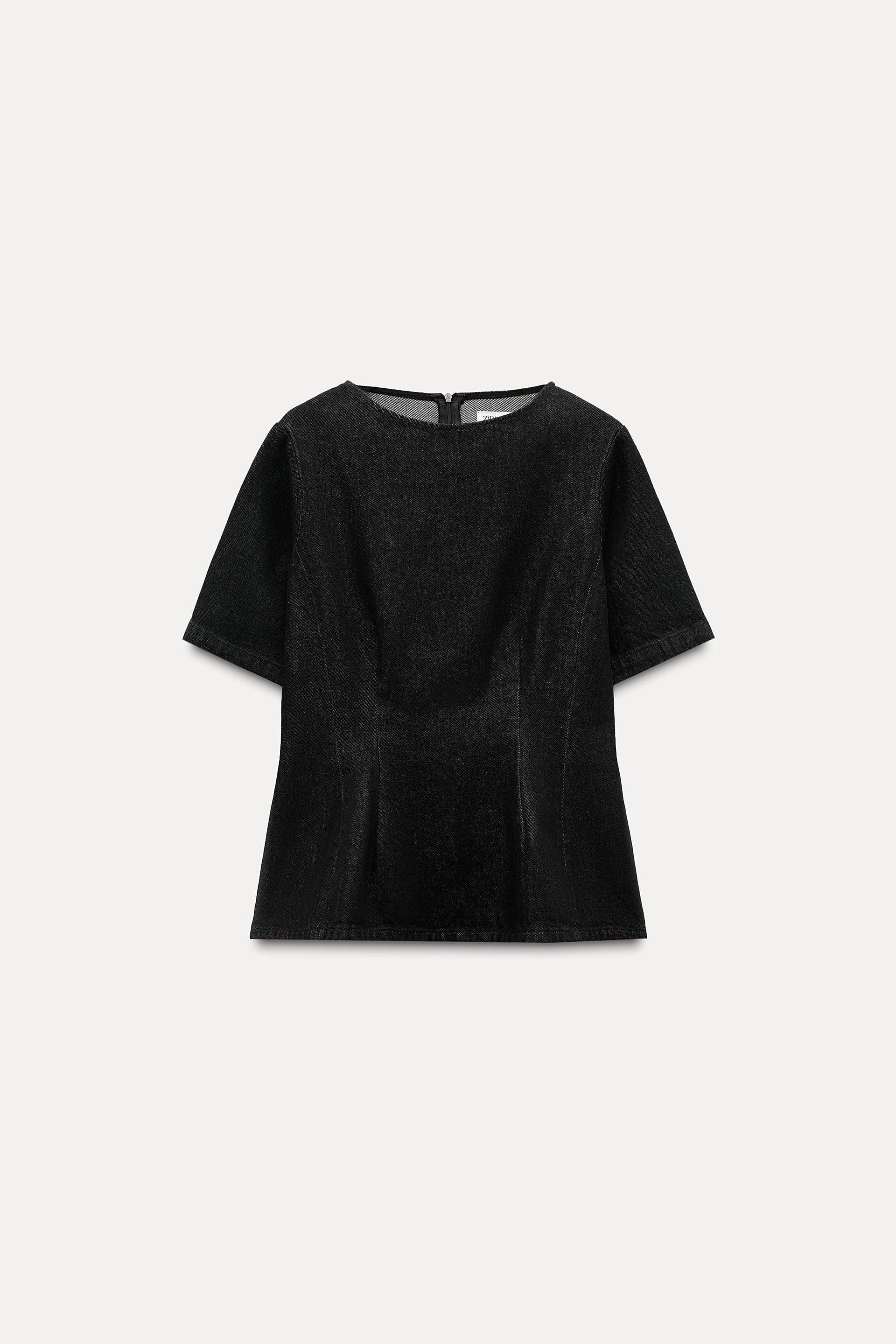 PEPLUM DENIM TOP ZW COLLECTION by ZARA