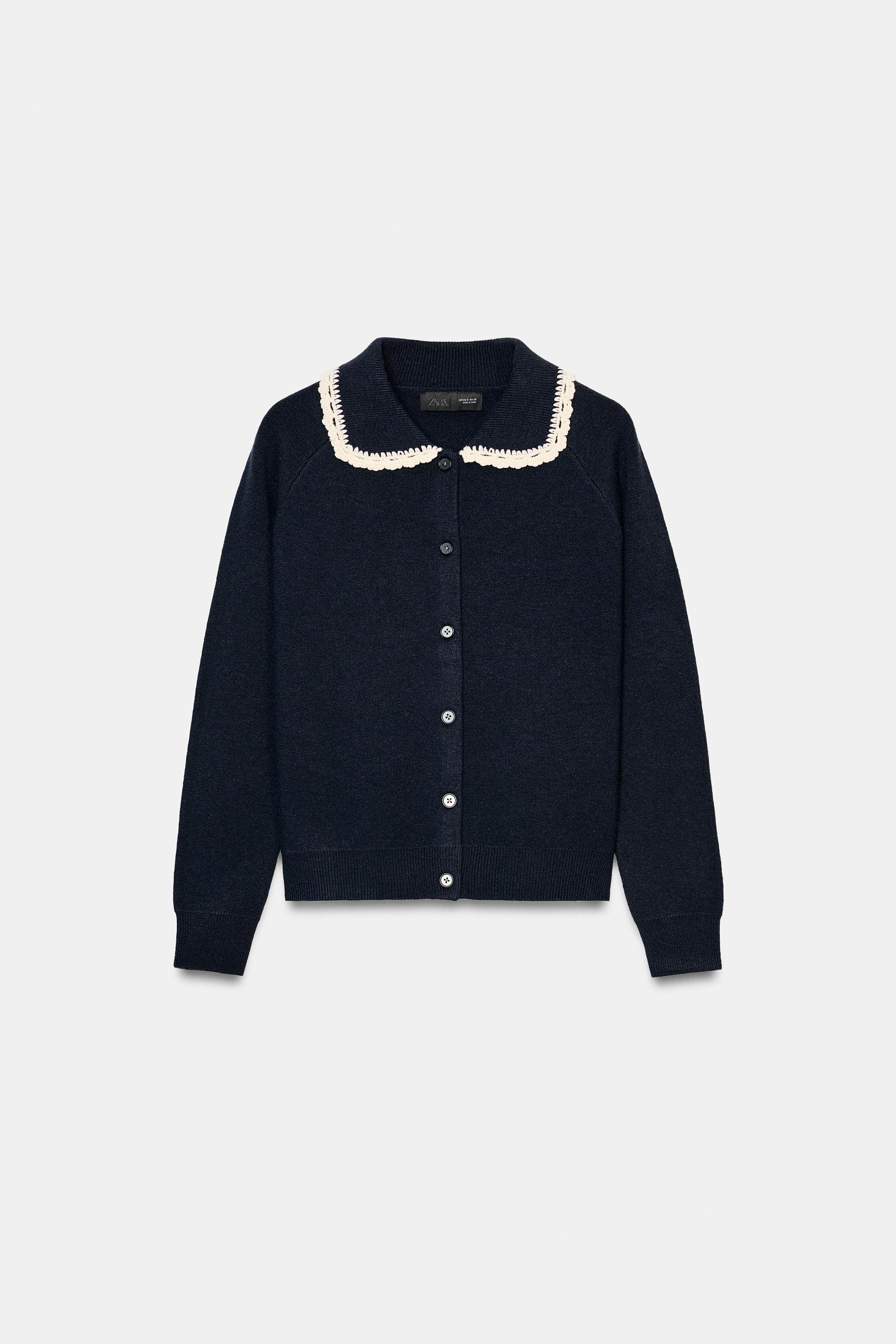 PETER PAN COLLAR CARDIGAN by ZARA