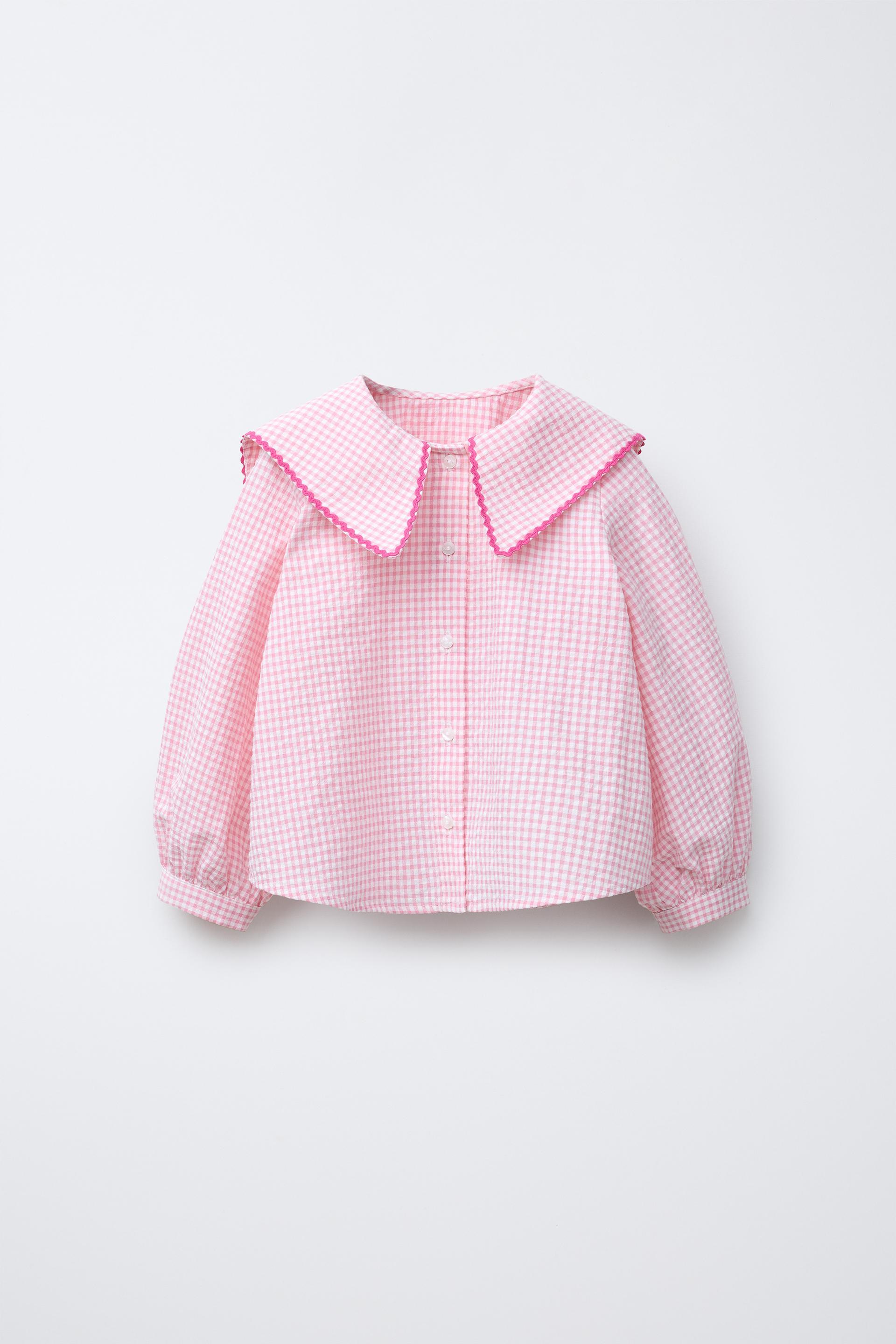 PETER PAN COLLAR GINGHAM SHIRT by ZARA