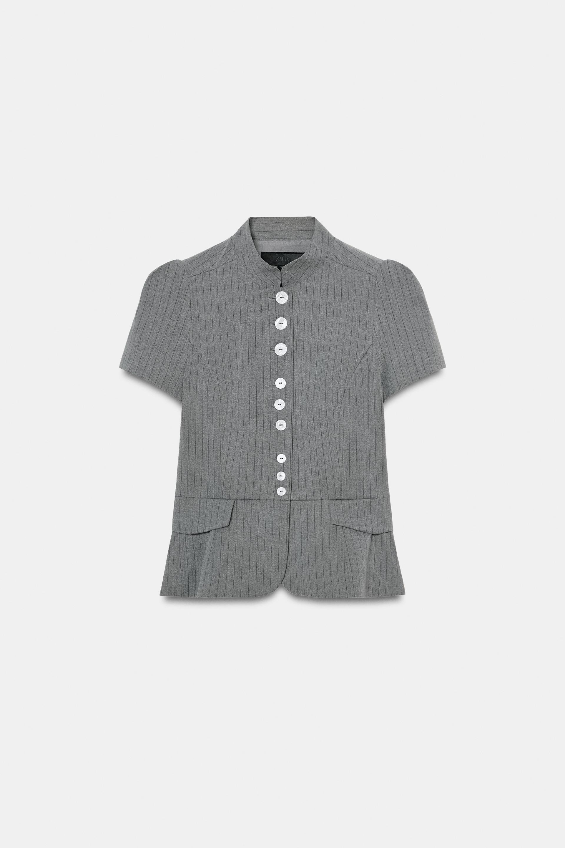 PINSTRIPE BUTTONED TOP by ZARA