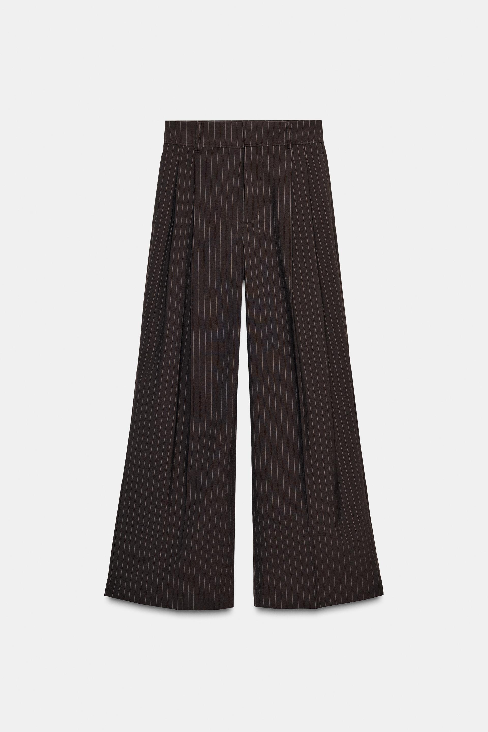 PINSTRIPE PANTS WITH PLEATS AND FLAPS by ZARA