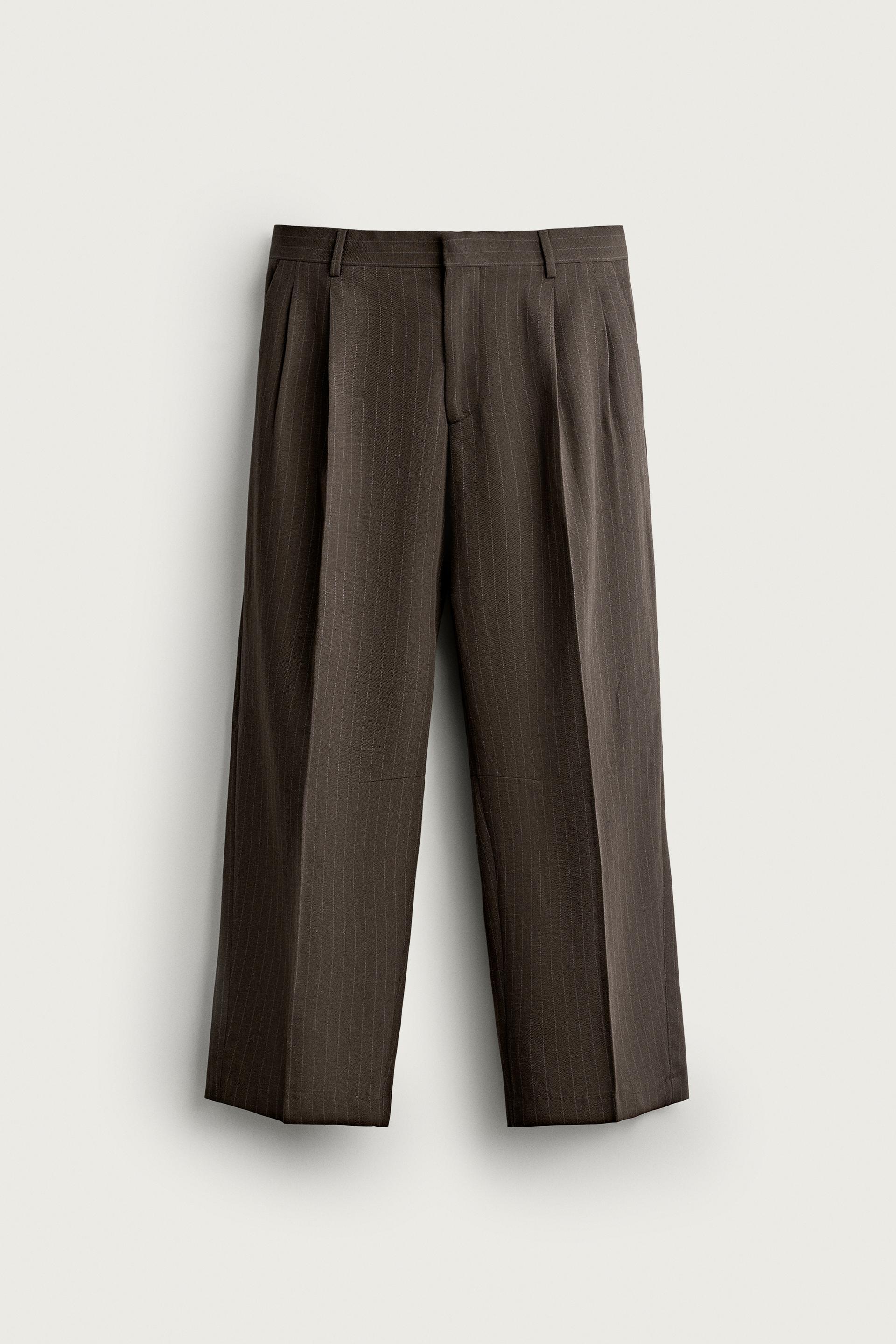 PINSTRIPE PLEATED SUIT PANTS by ZARA