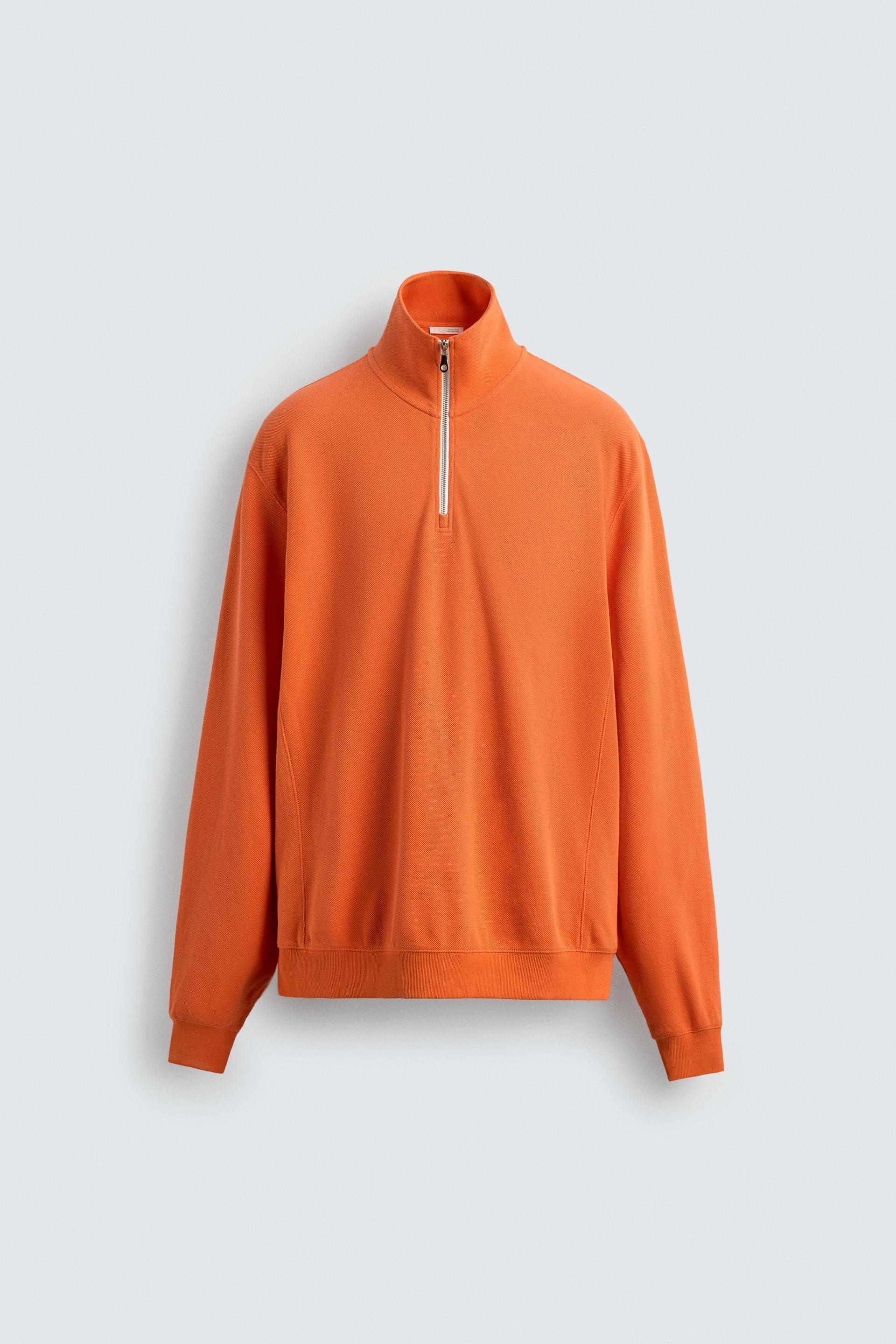 PIQUÉ QUARTER-ZIP SWEAT-SHIRT by ZARA
