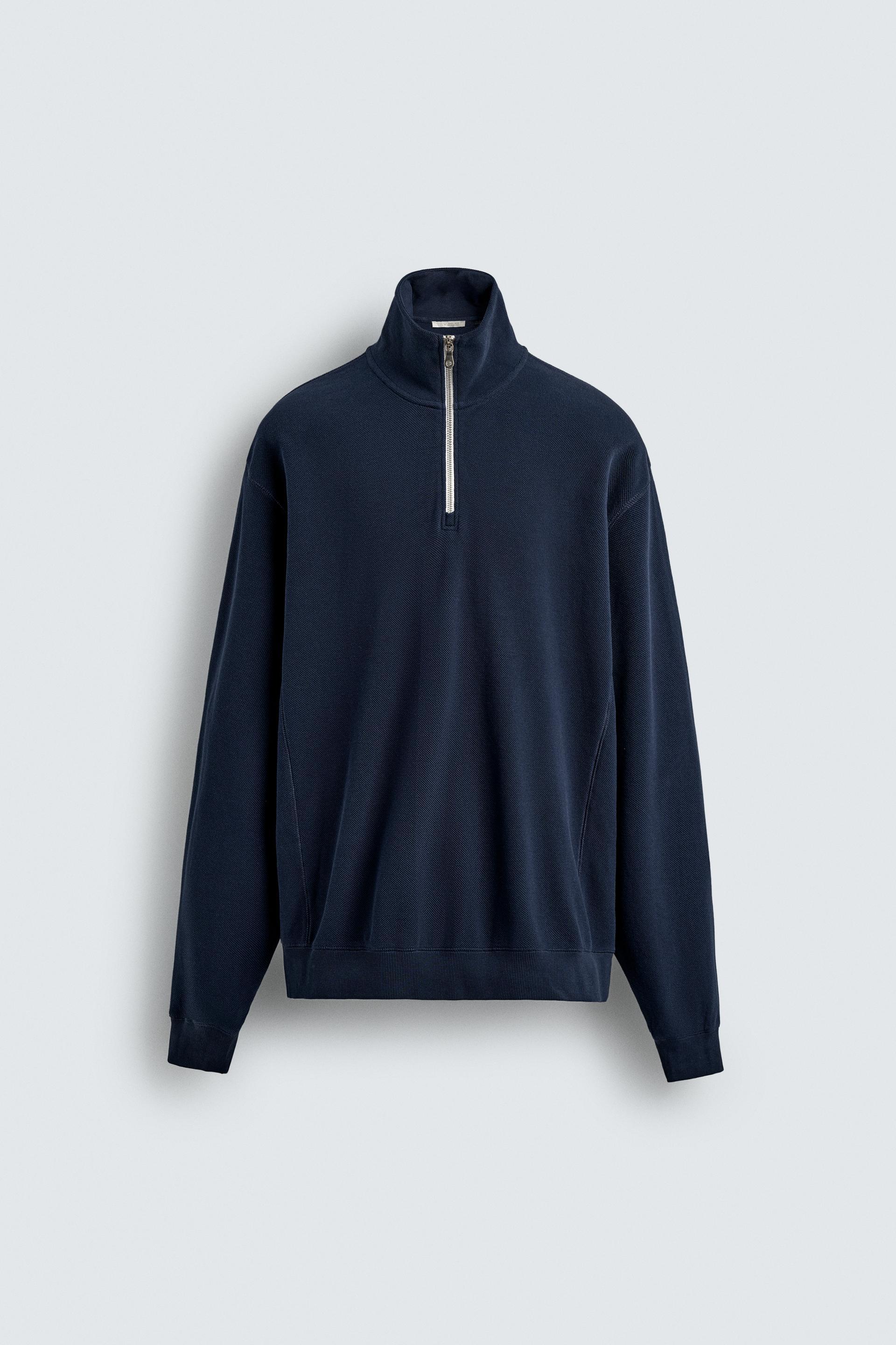PIQUÉ QUARTER-ZIP SWEAT-SHIRT by ZARA