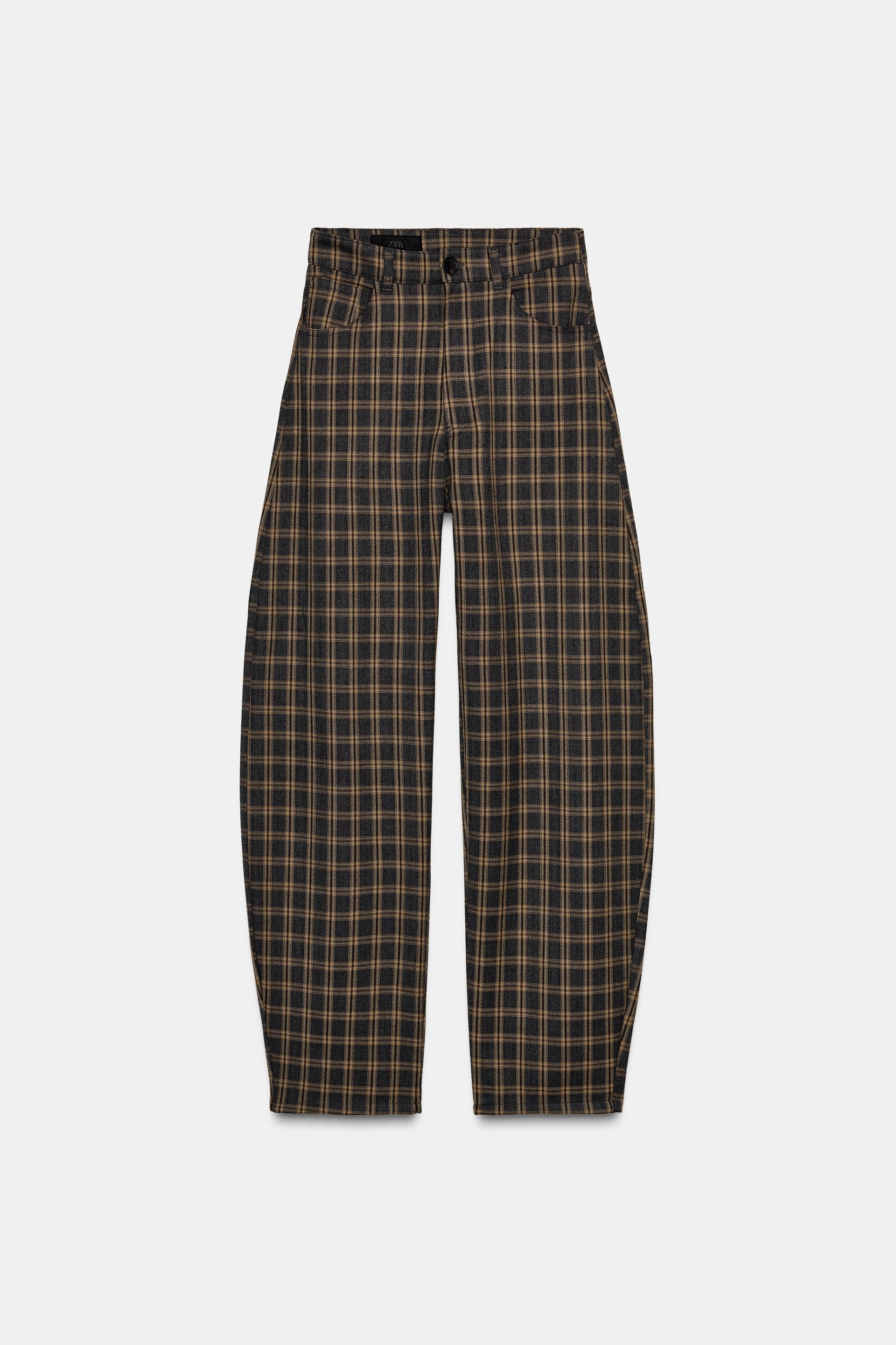 PLAID BALLOON PANTS by ZARA