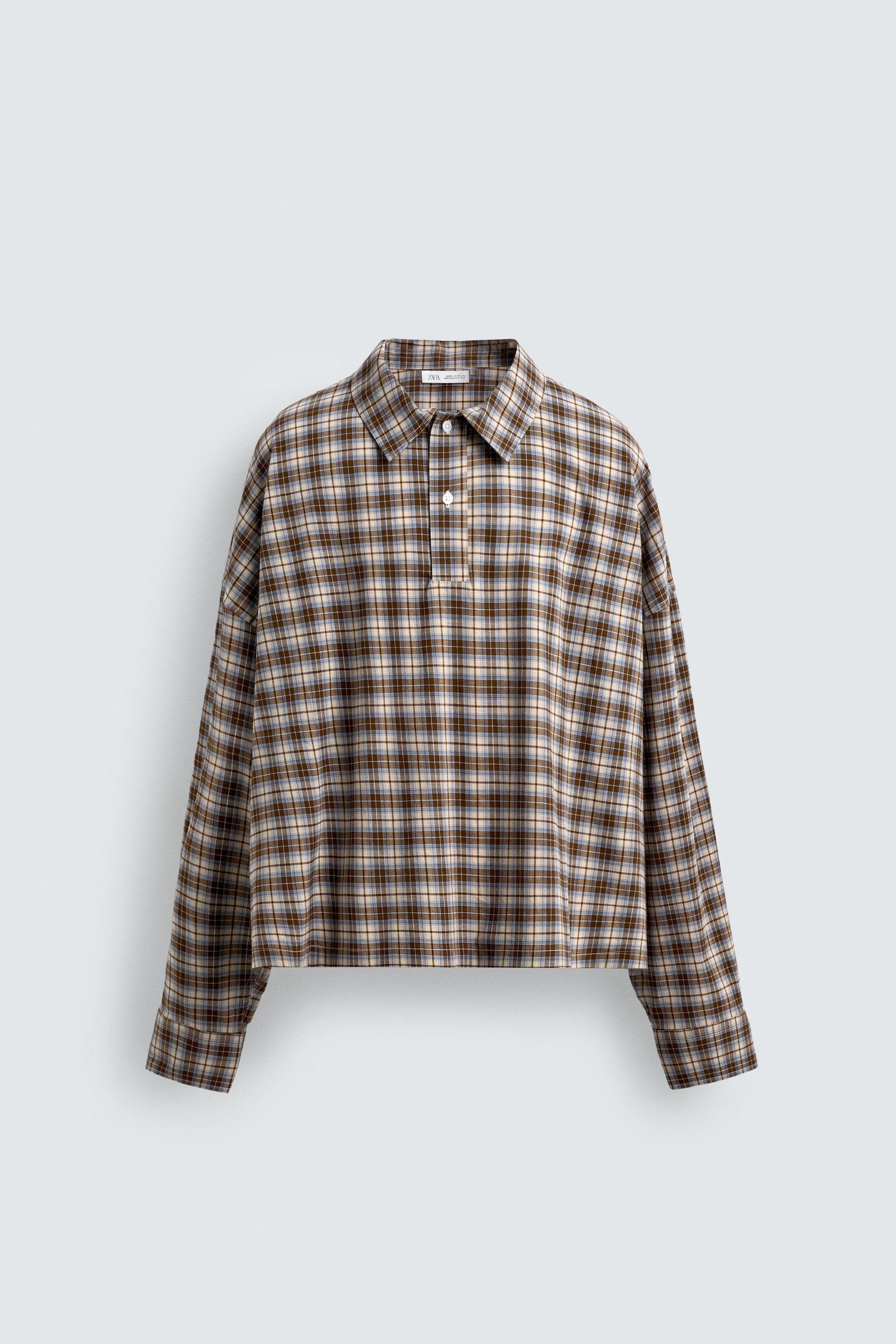 PLAID BOXY FIT POLO SHIRT by ZARA