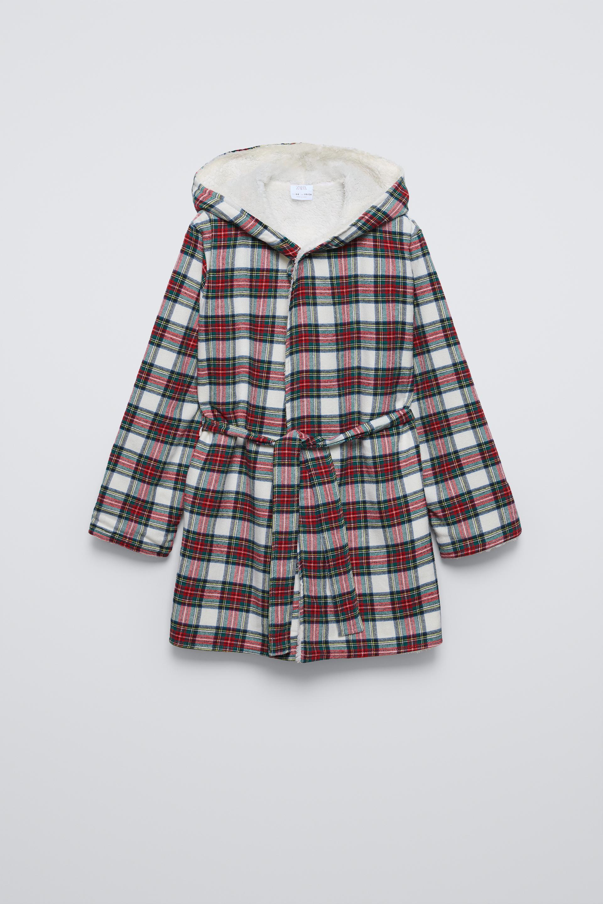 PLAID FLANNEL FLEECE DRESSING GOWN by ZARA