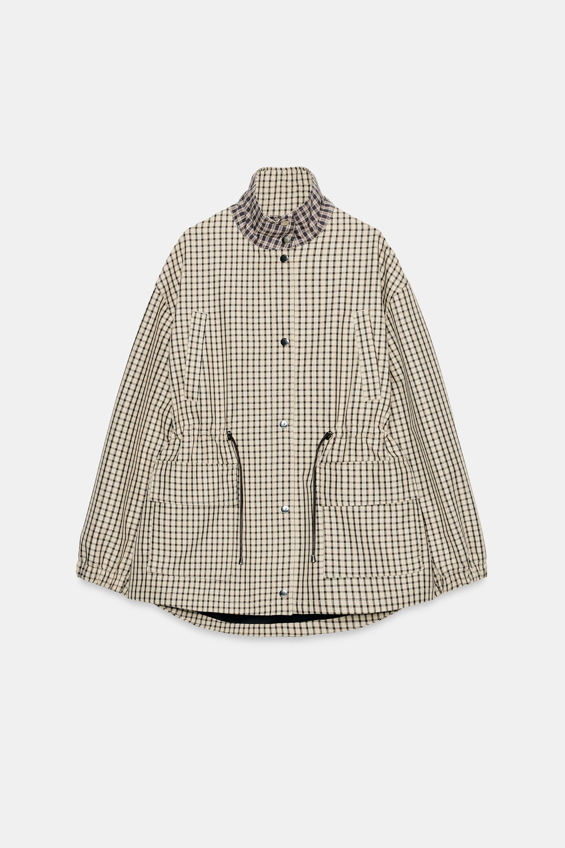 PLAID HIGH-NECK JACKET by ZARA