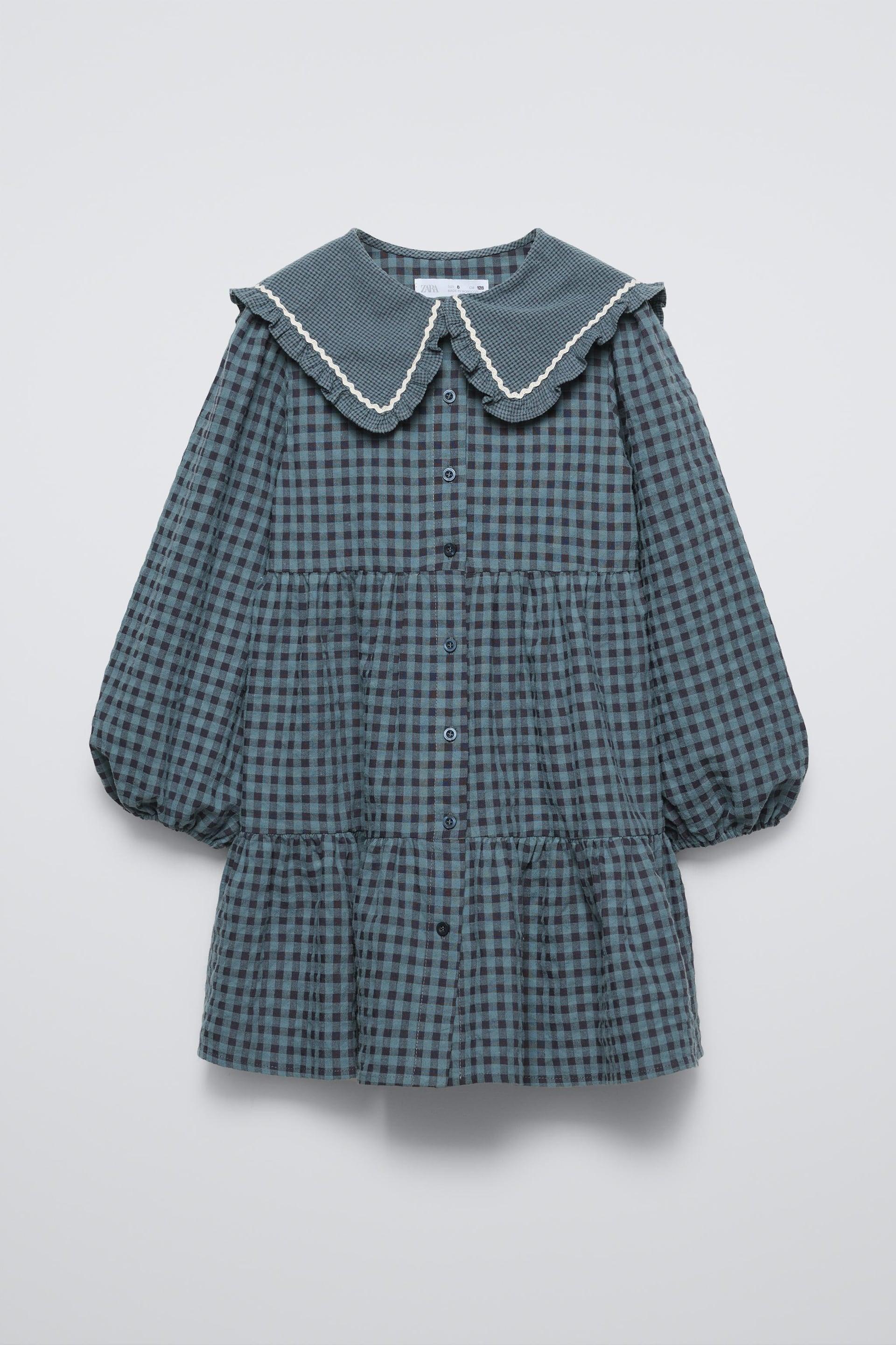 PLAID PETER PAN COLLAR DRESS by ZARA