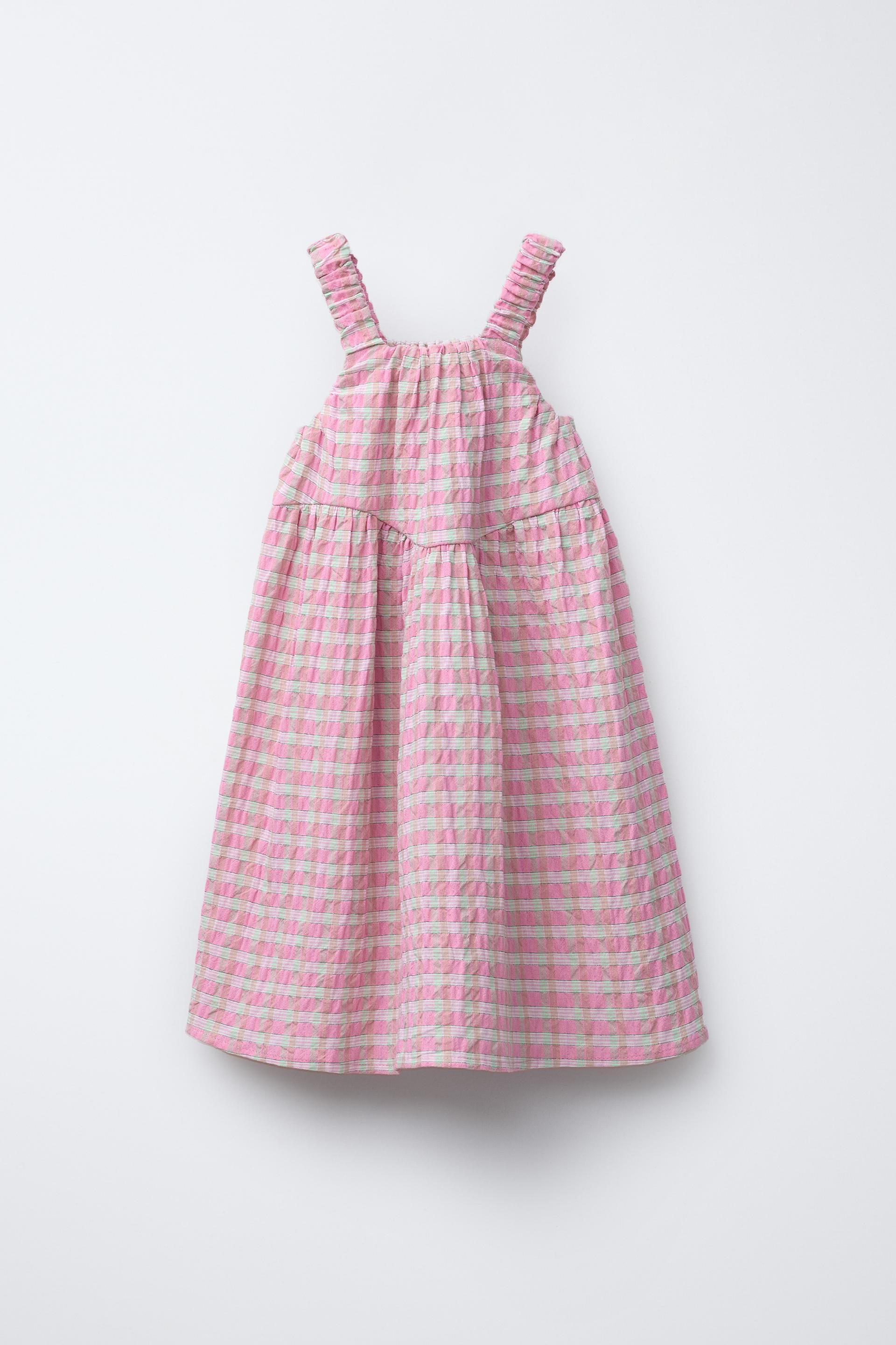PLAID PRINT TEXTURED DRESS by ZARA