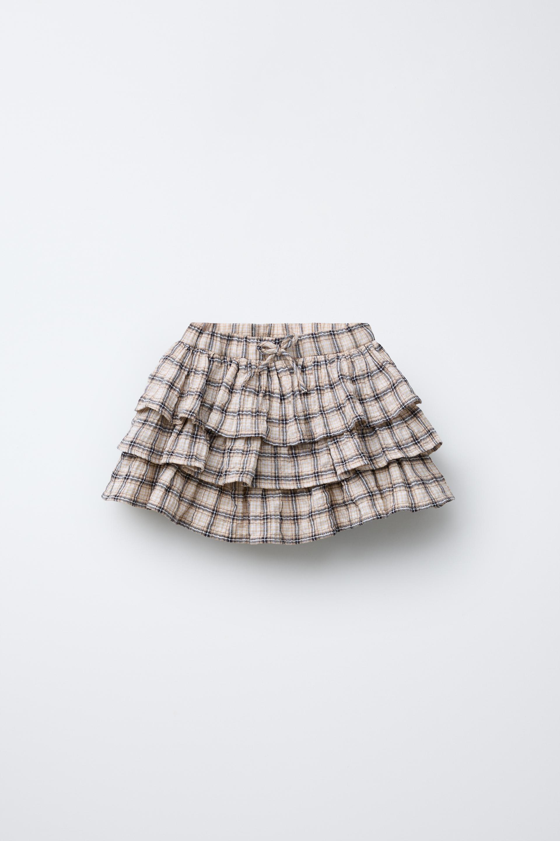 PLAID RUFFLE SKIRT by ZARA