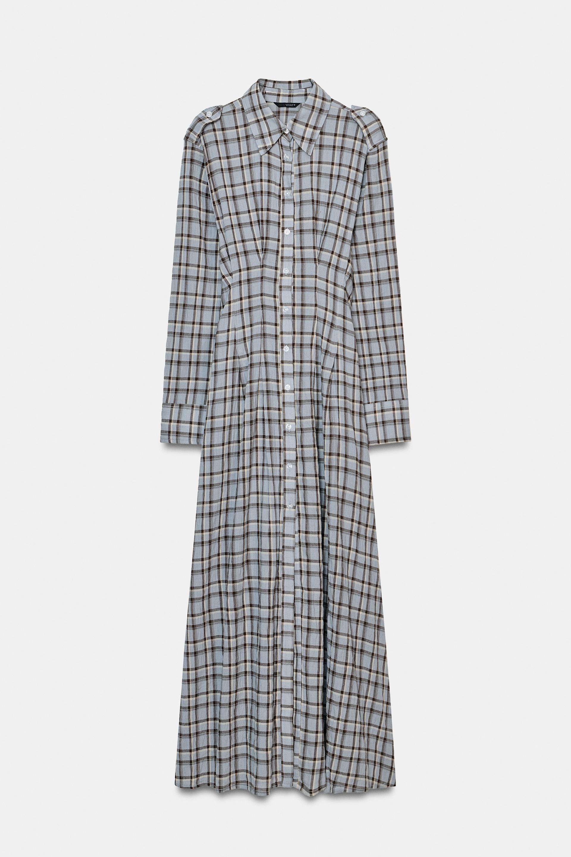 PLAID SHIRT DRESS by ZARA