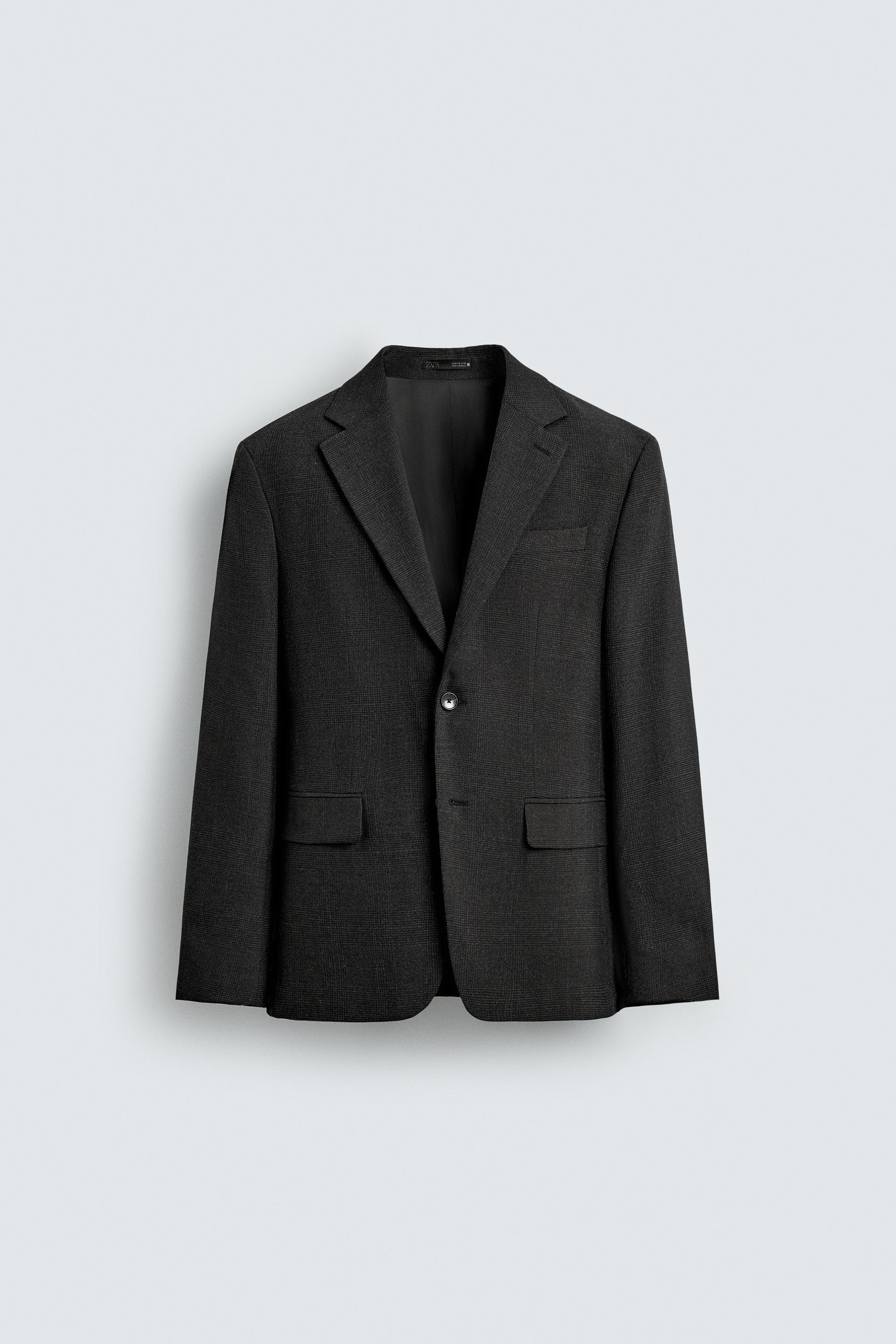 PLAID TEXTURED SUIT BLAZER by ZARA