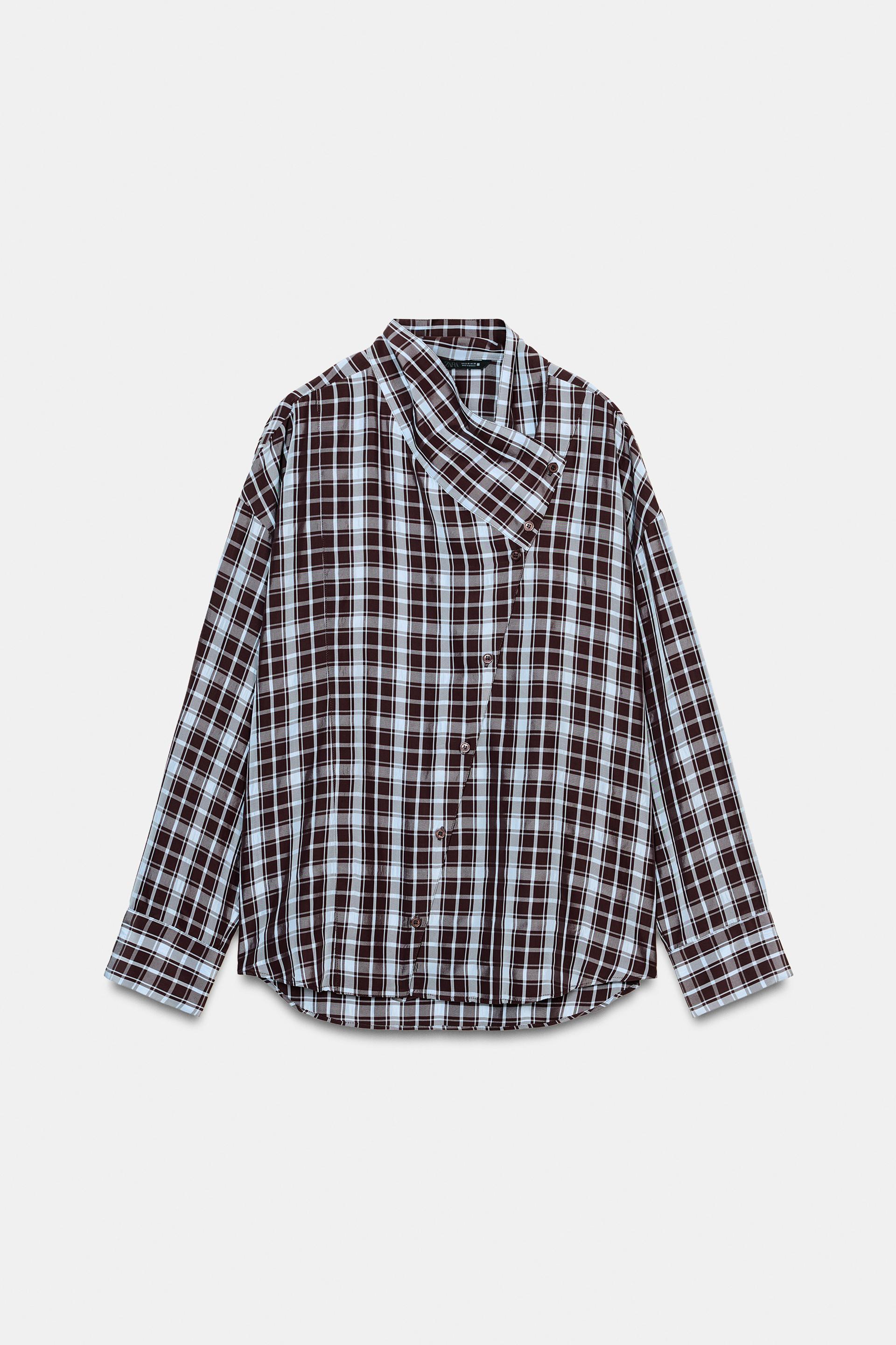 PLAID WRAP SHIRT by ZARA
