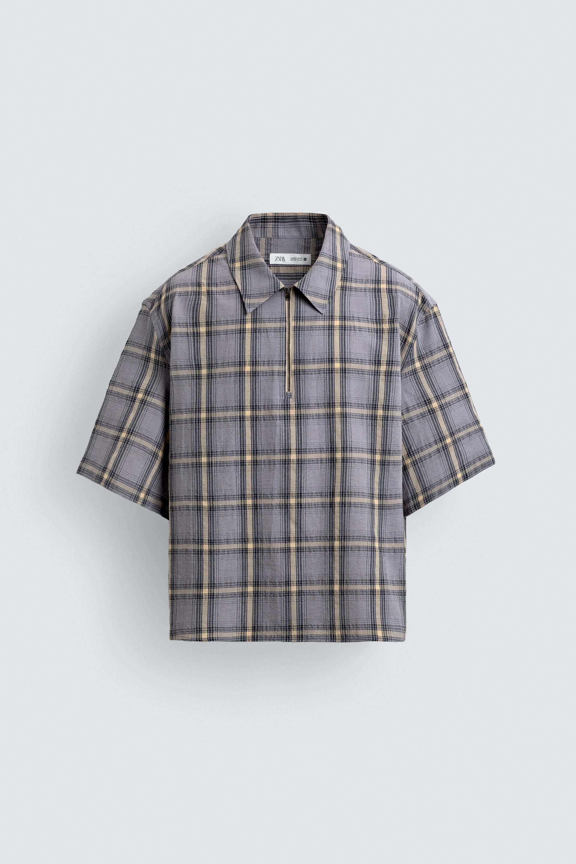 PLAID ZIP POLO SHIRT by ZARA