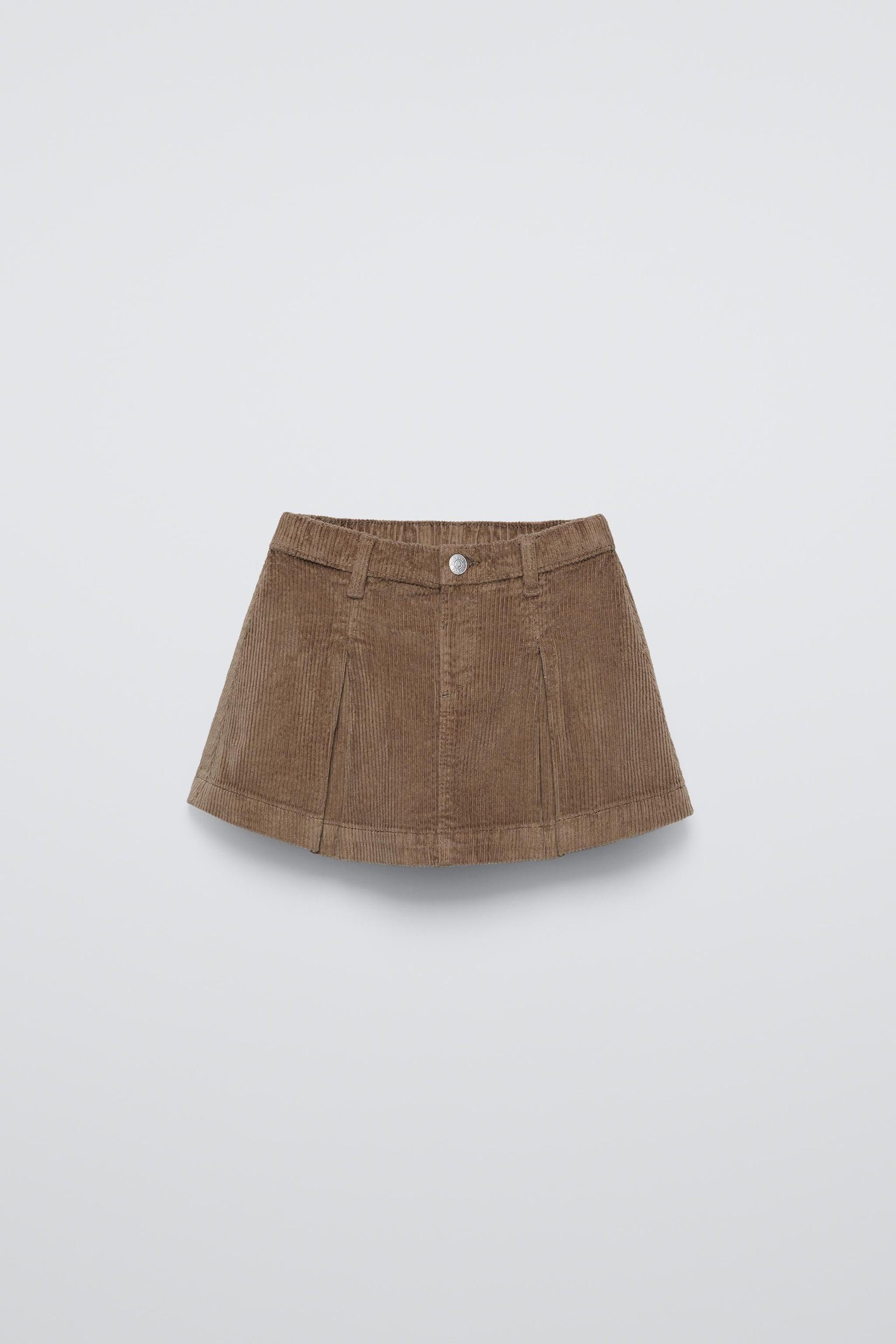 PLEATED CORDUROY SKIRT by ZARA