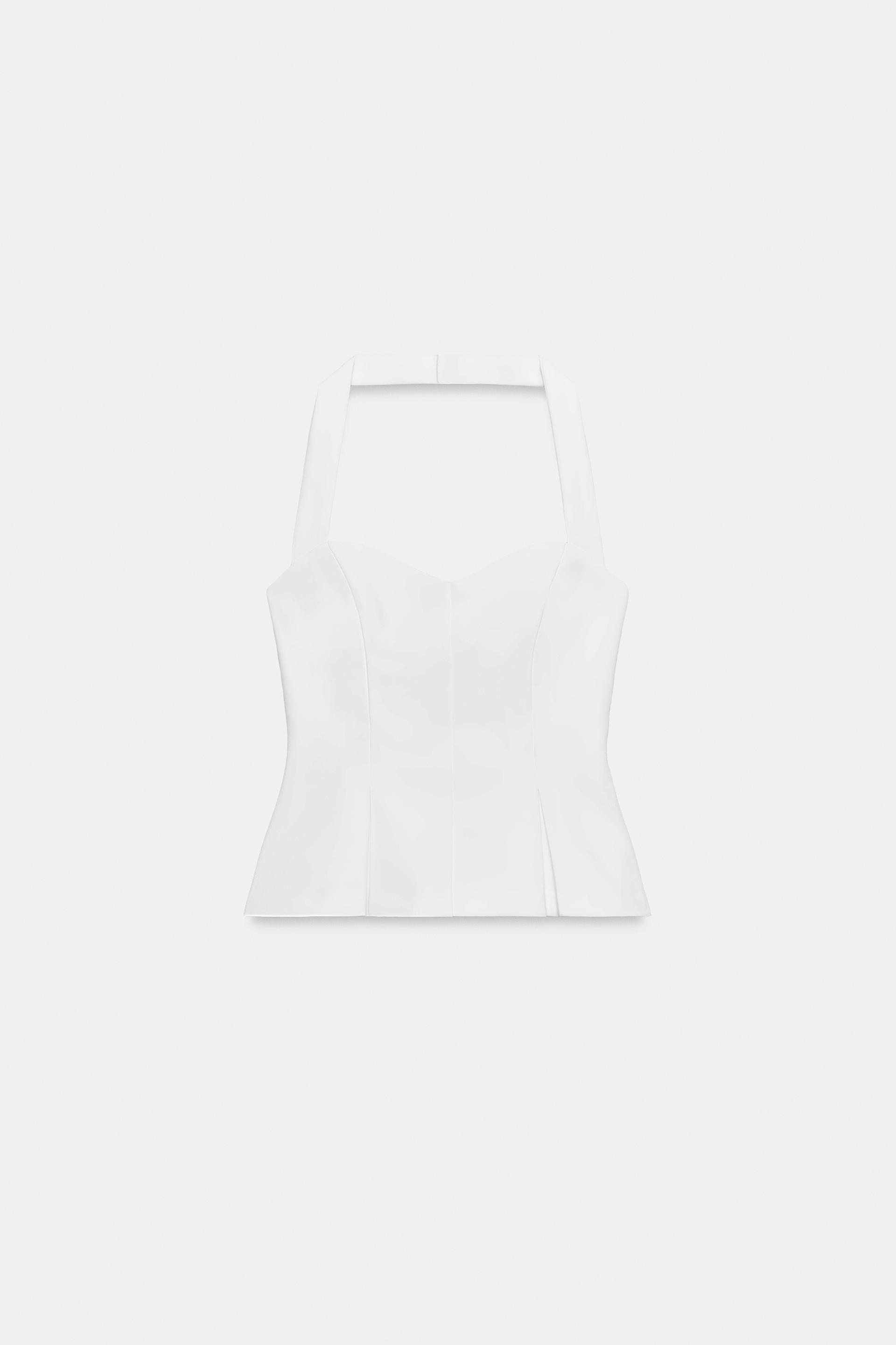PLEATED HALTER TOP by ZARA