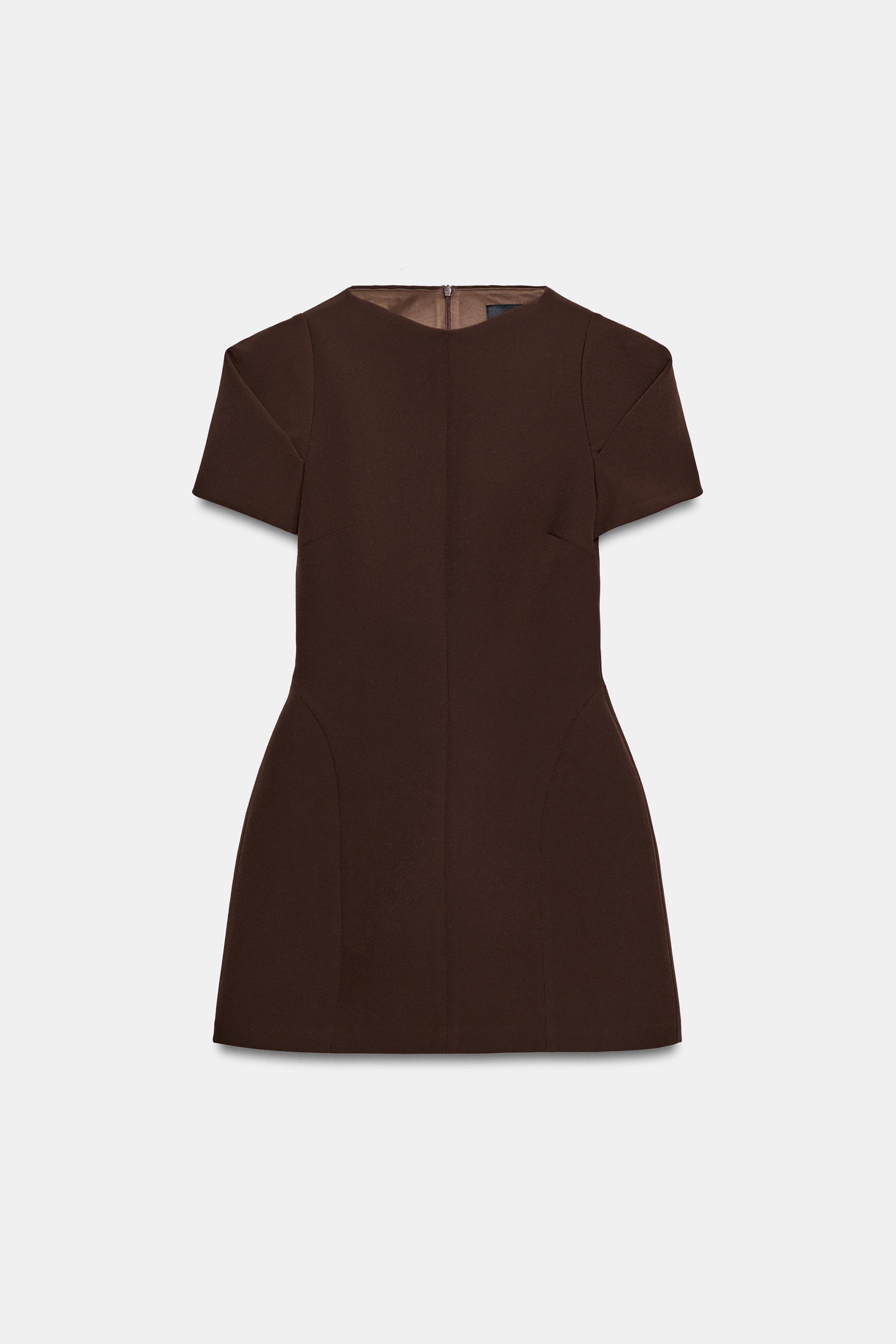PLEATED SLEEVE MINI DRESS by ZARA
