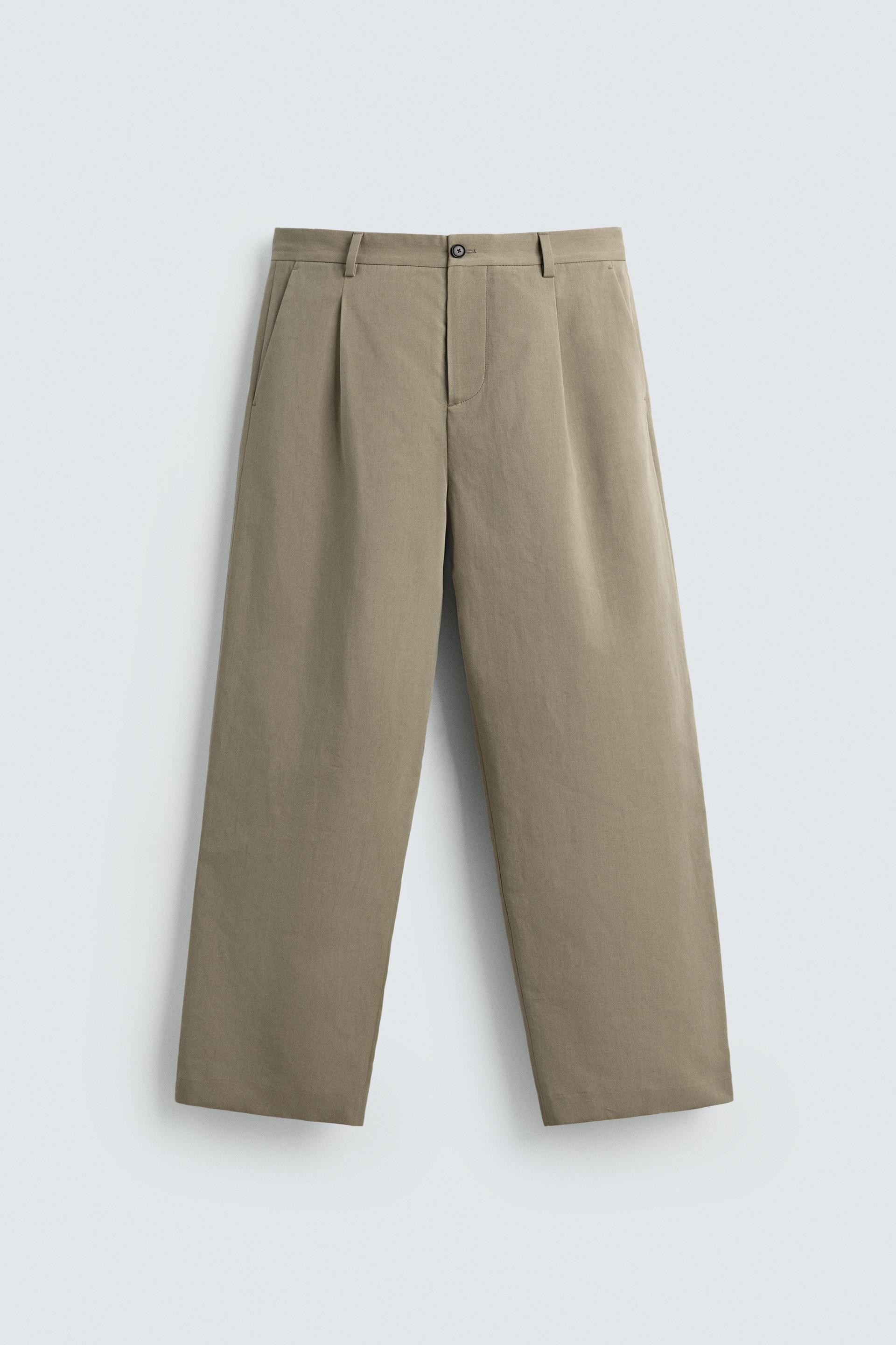 PLEATED STRAIGHT FIT PANTS by ZARA