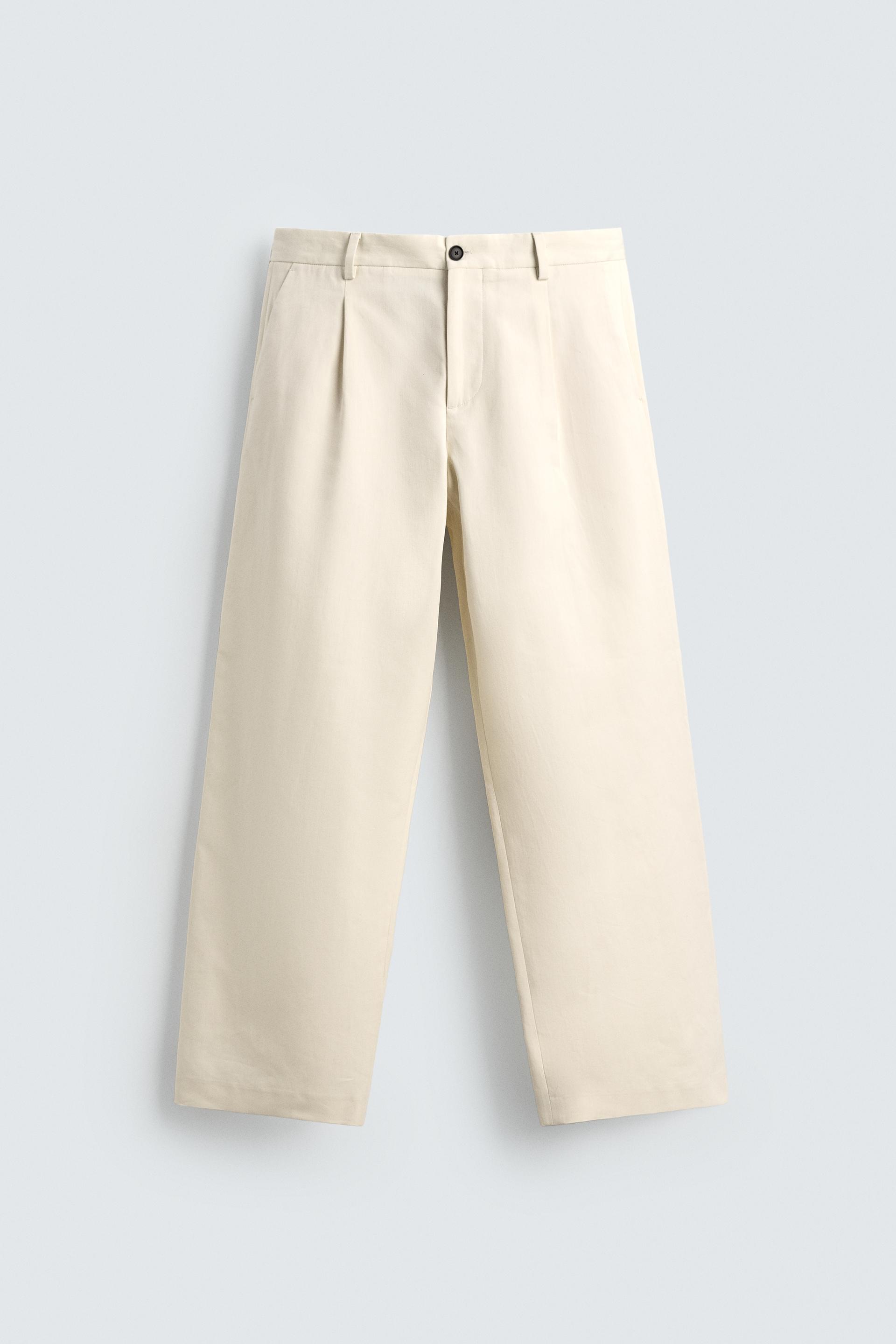 PLEATED STRAIGHT FIT PANTS by ZARA