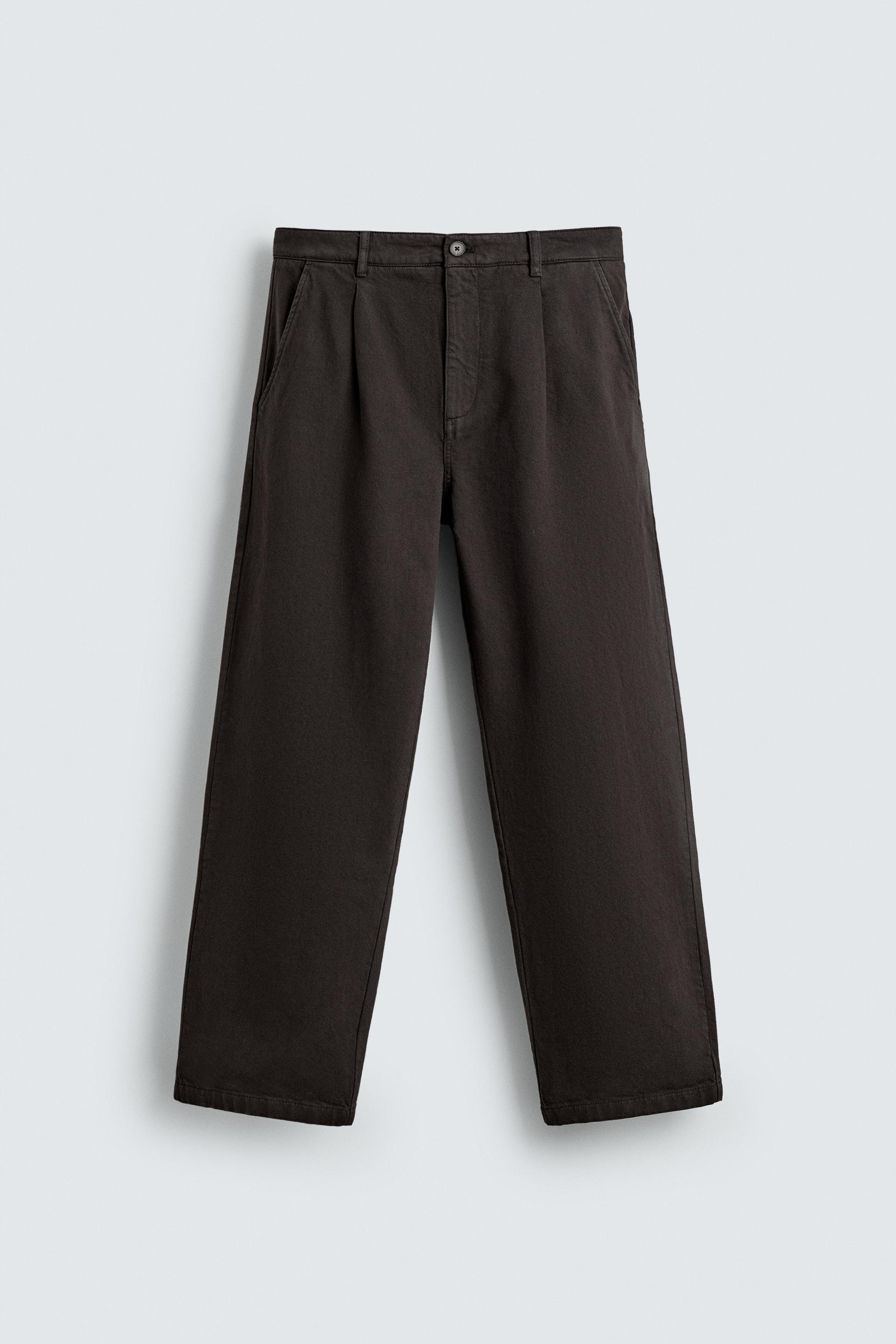 PLEATED STRAIGHT FIT PANTS by ZARA