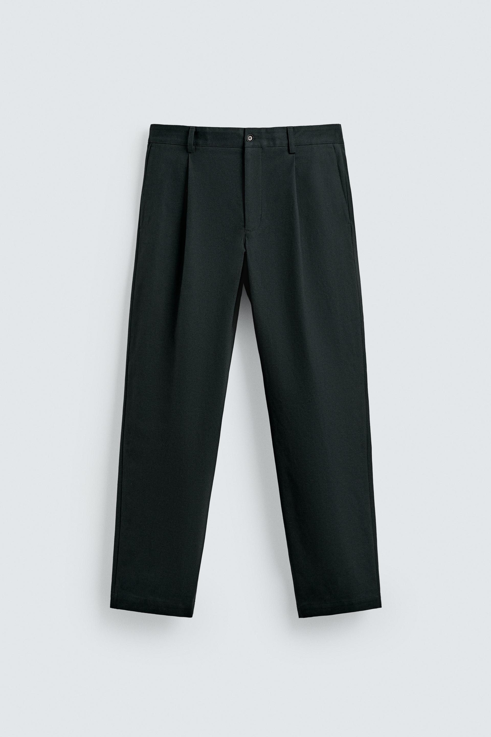 PLEATED TEXTURED PANTS by ZARA
