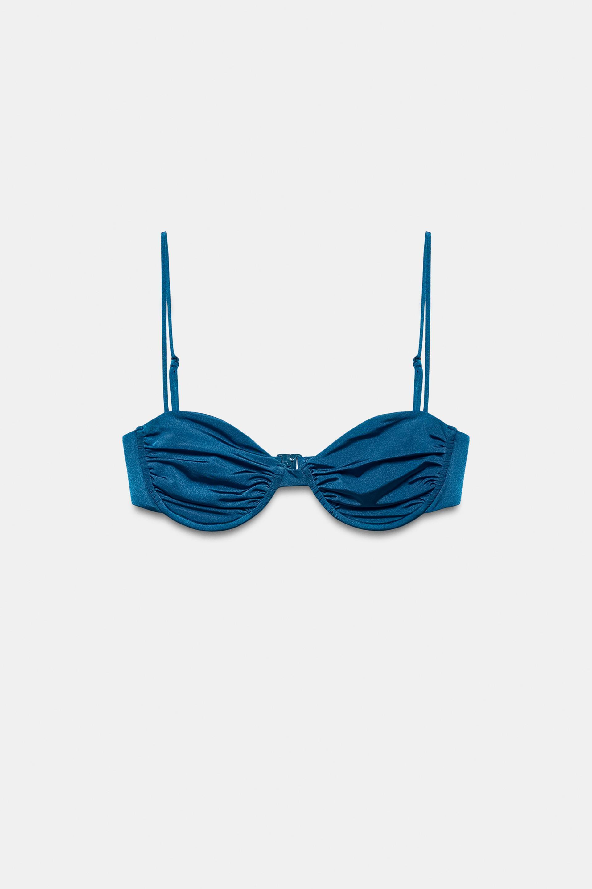 PLEATED UNDERWIRE BIKINI TOP by ZARA
