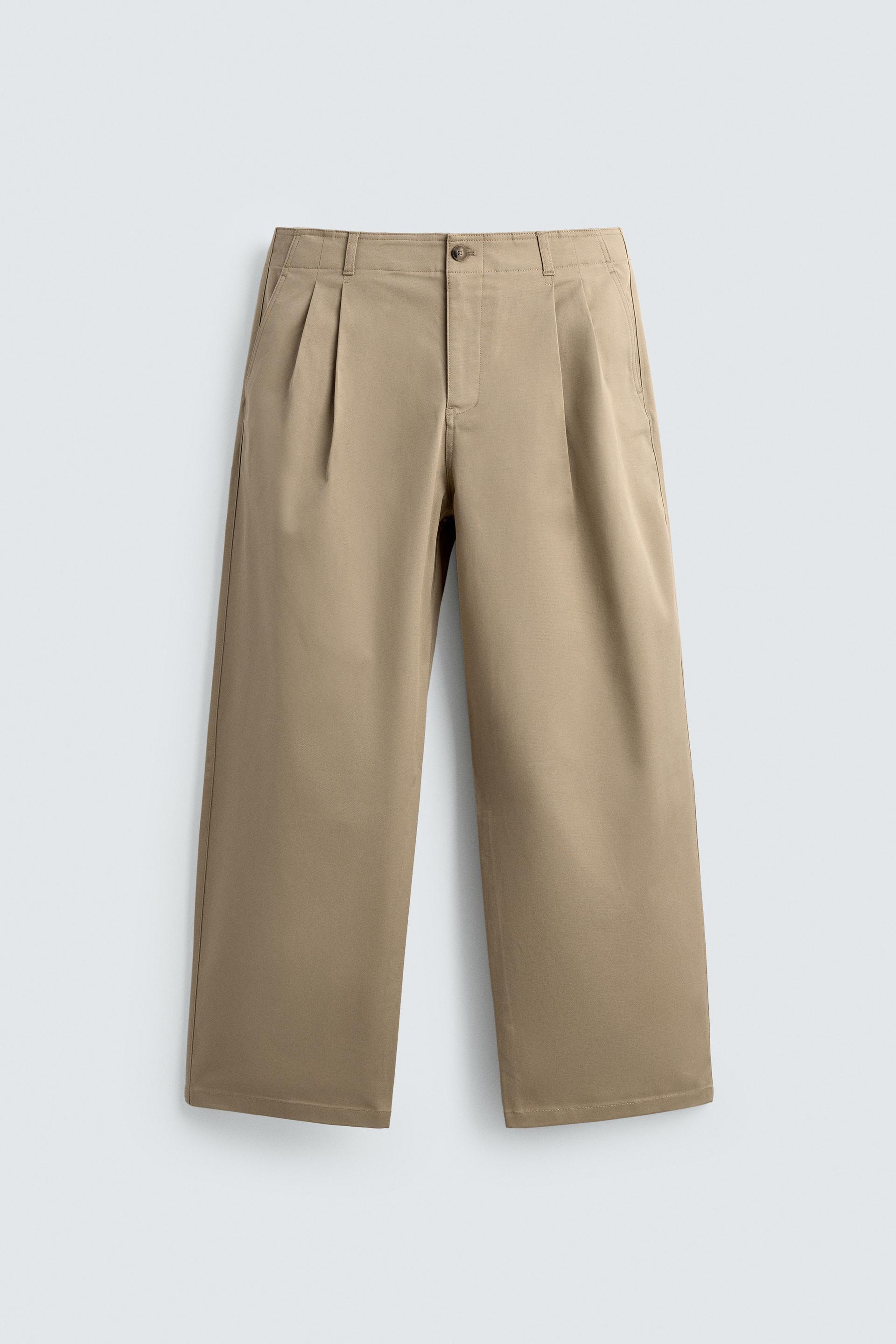PLEATED WIDE FIT PANTS by ZARA