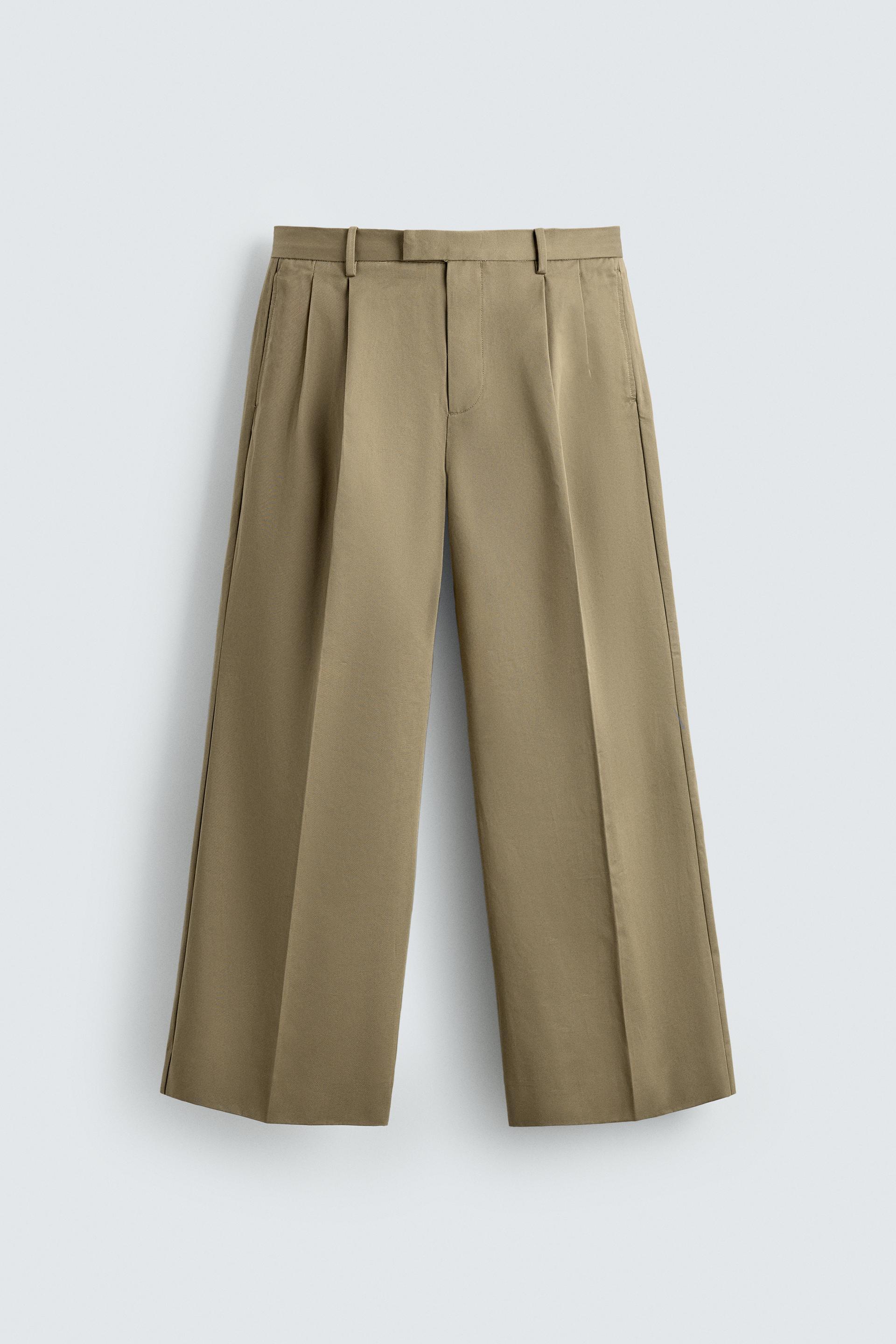 PLEATED WIDE FIT PANTS by ZARA