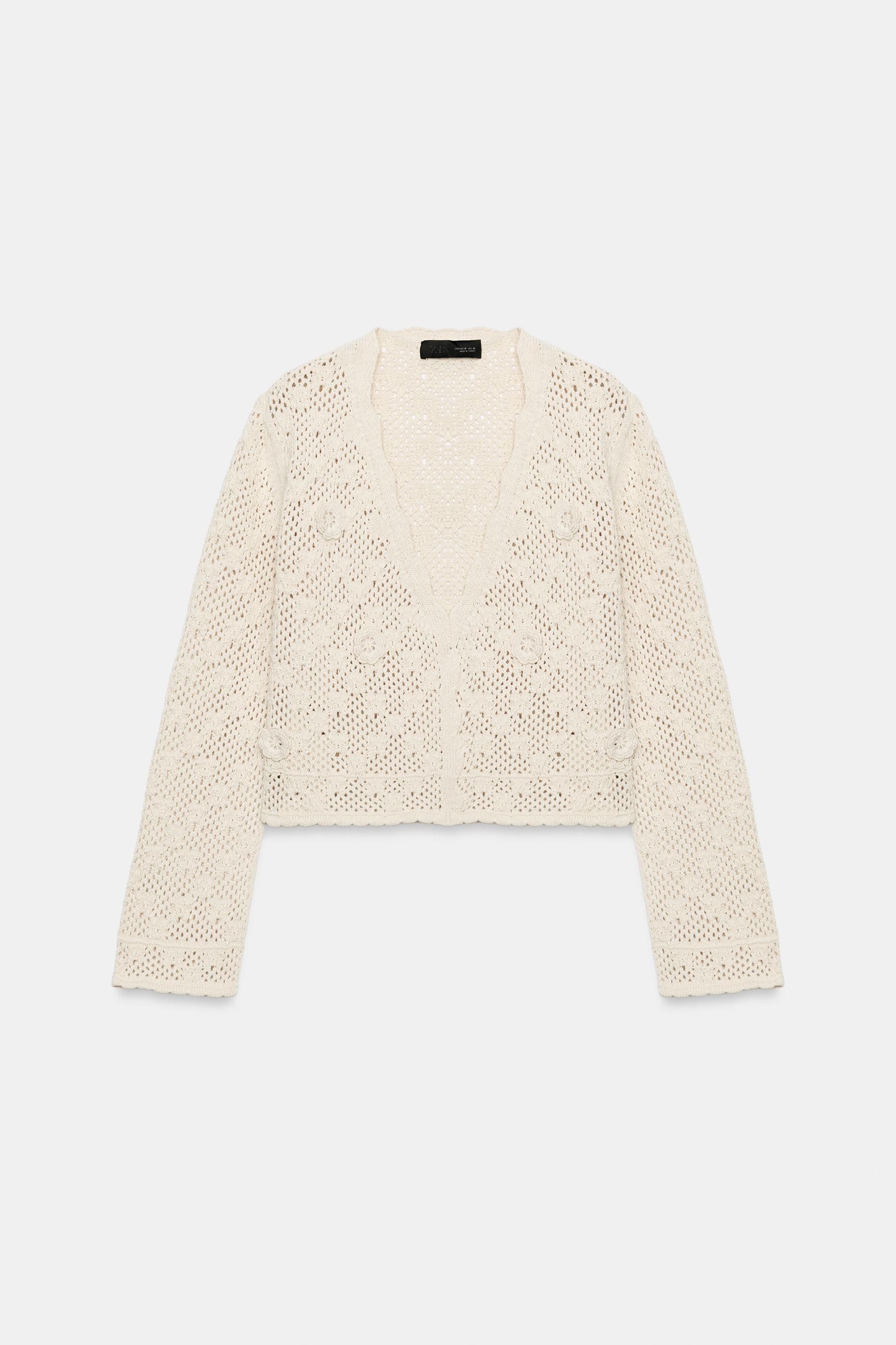 POINTELLE FLORAL CARDIGAN by ZARA