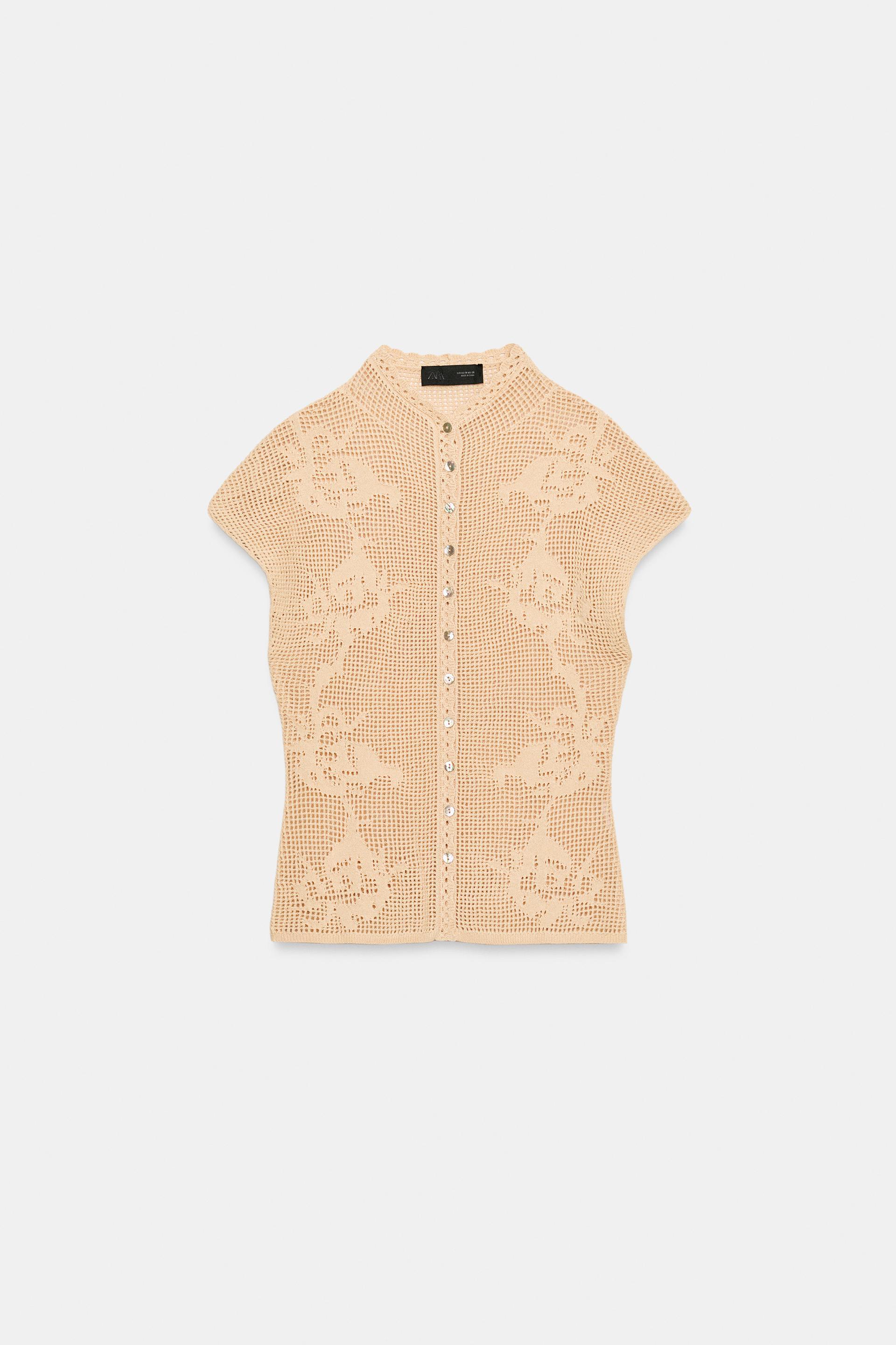 POINTELLE KNIT CARDIGAN by ZARA