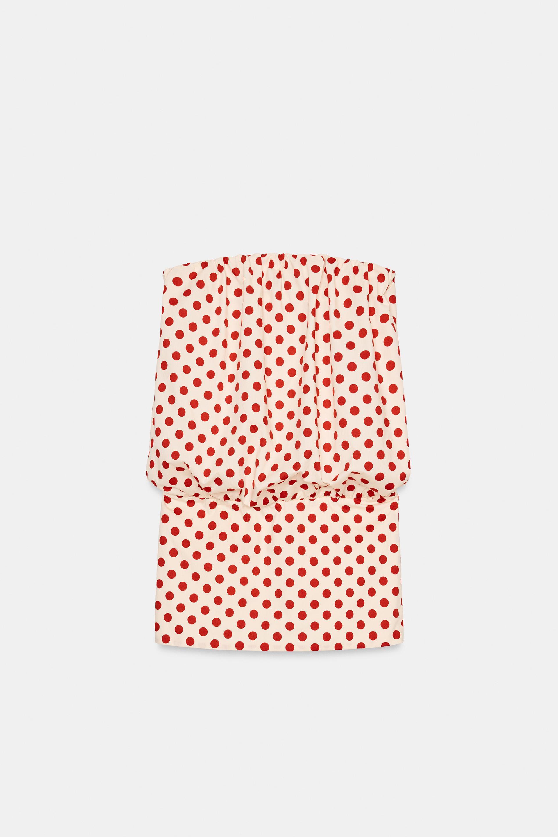 POLKA DOT BANDEAU DRESS by ZARA