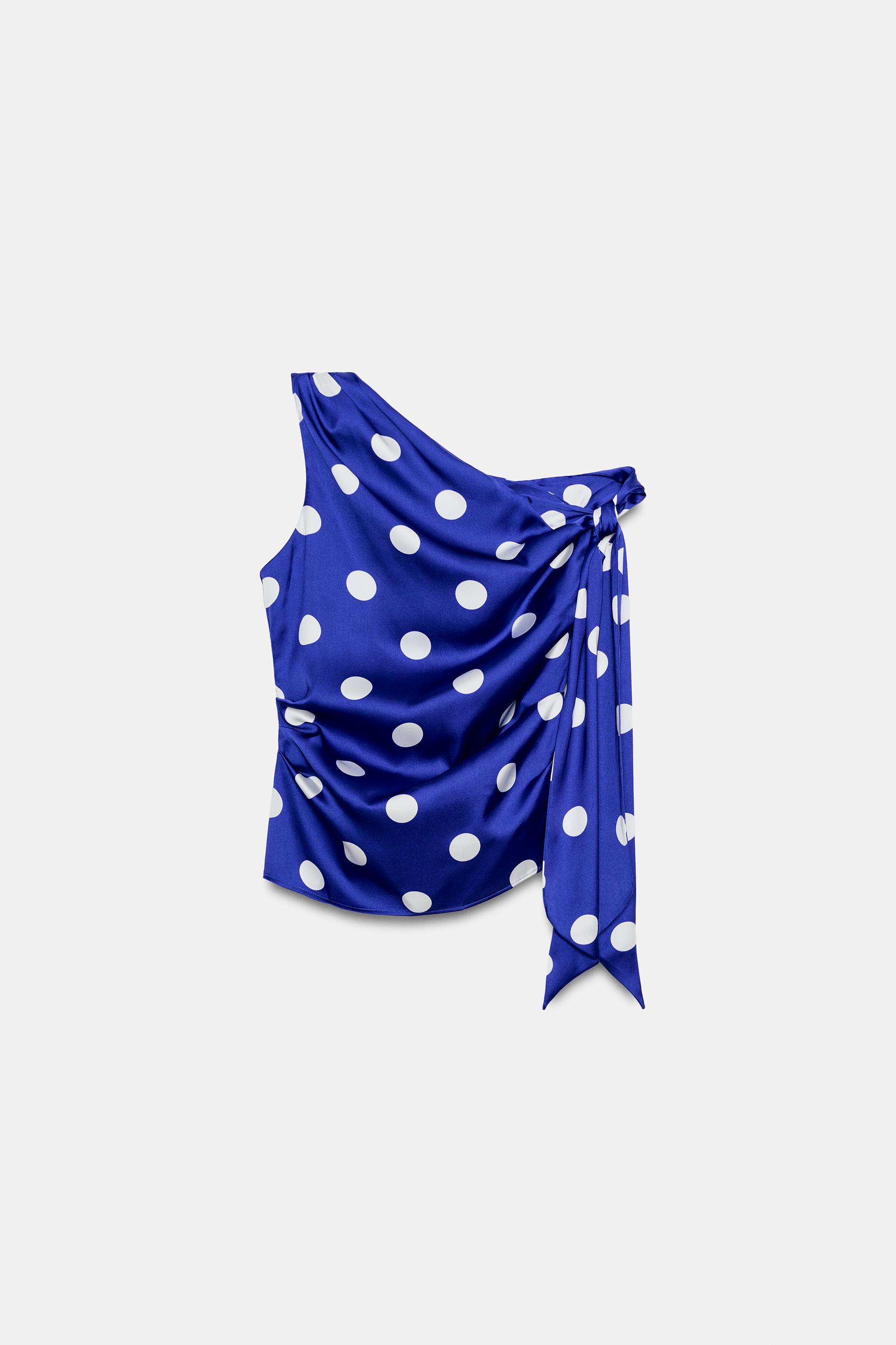POLKA DOT BOW TOP by ZARA