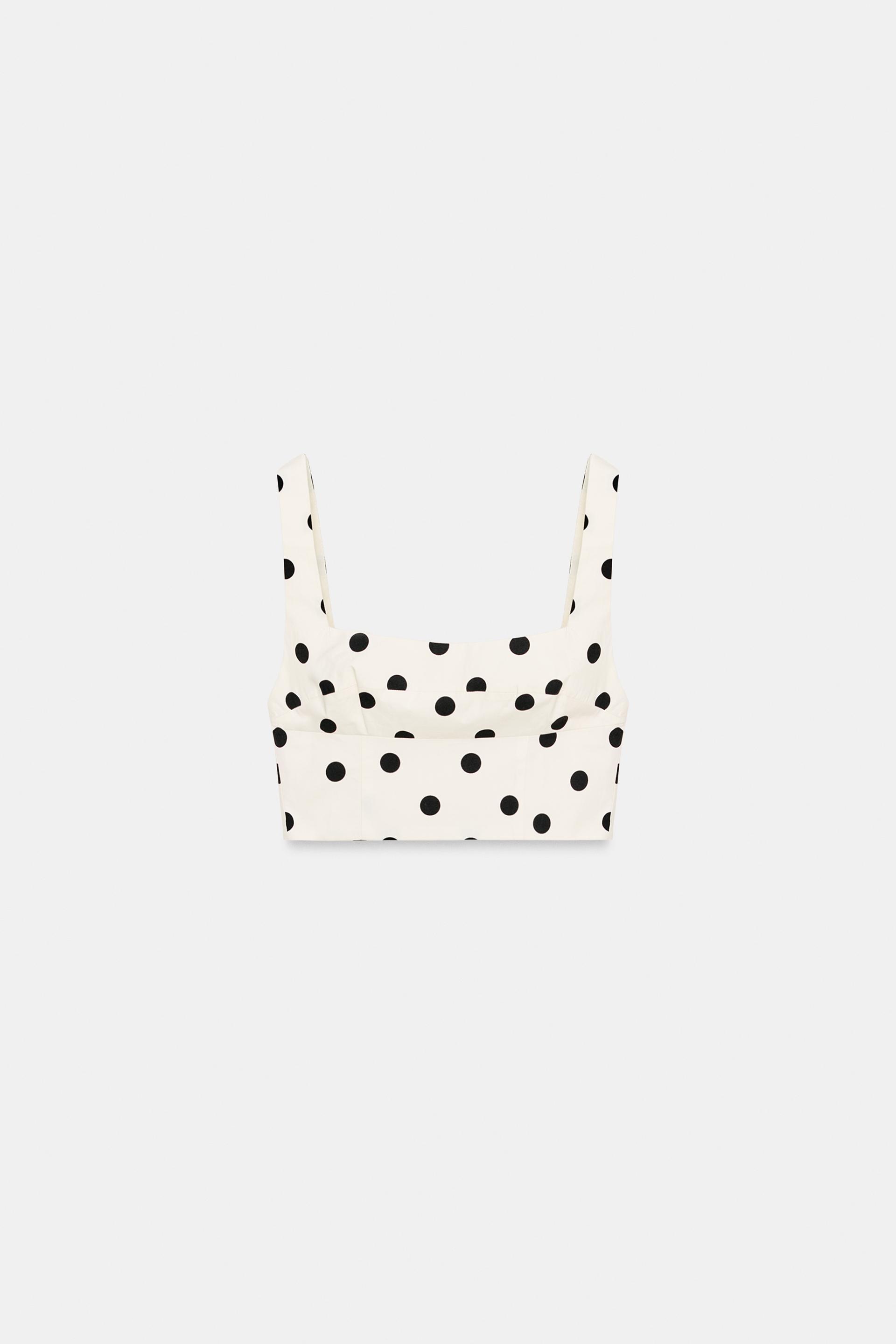 POLKA DOT CROP TOP by ZARA