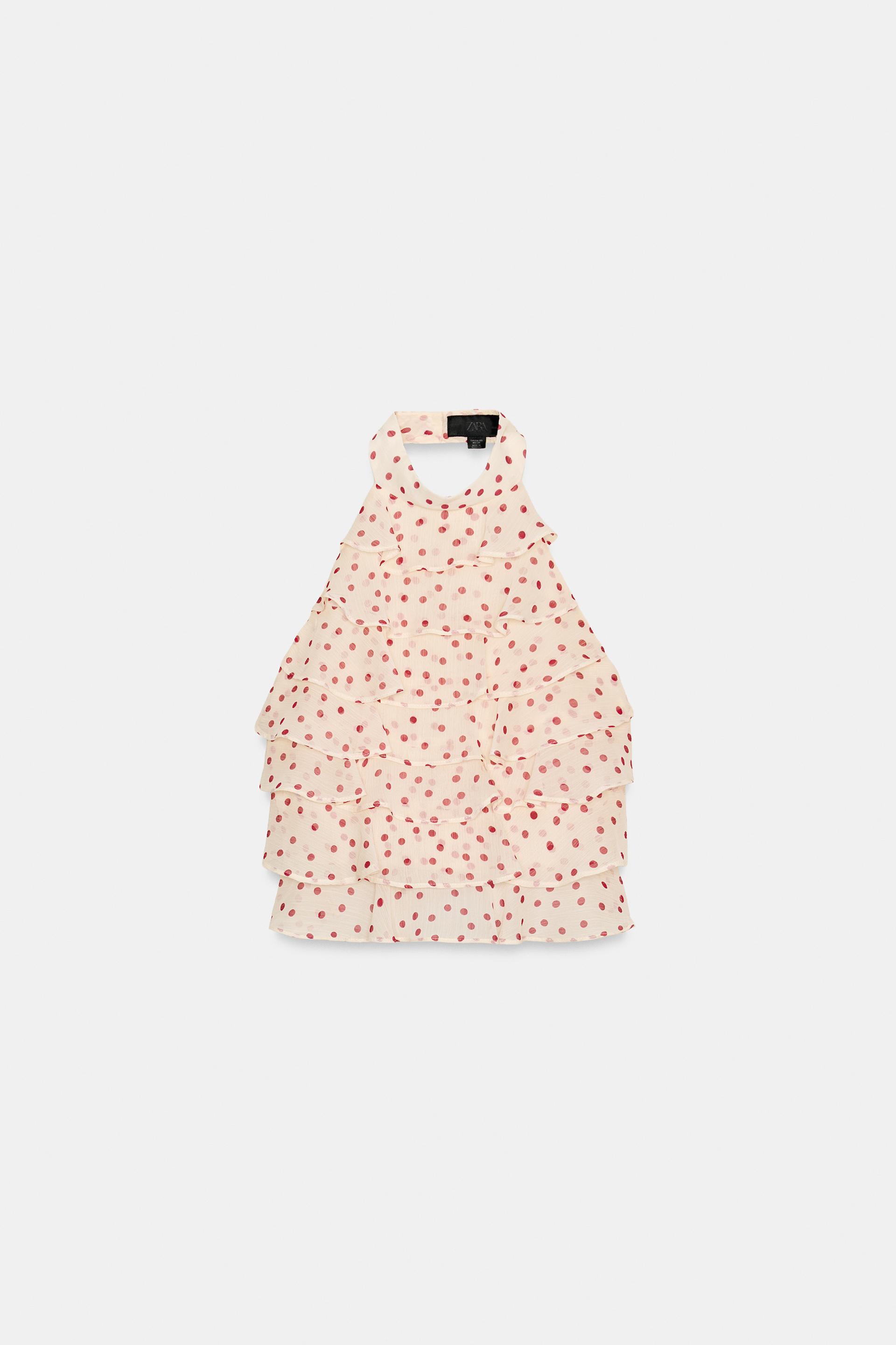 POLKA DOT GEORGETTE HALTER TOP by ZARA