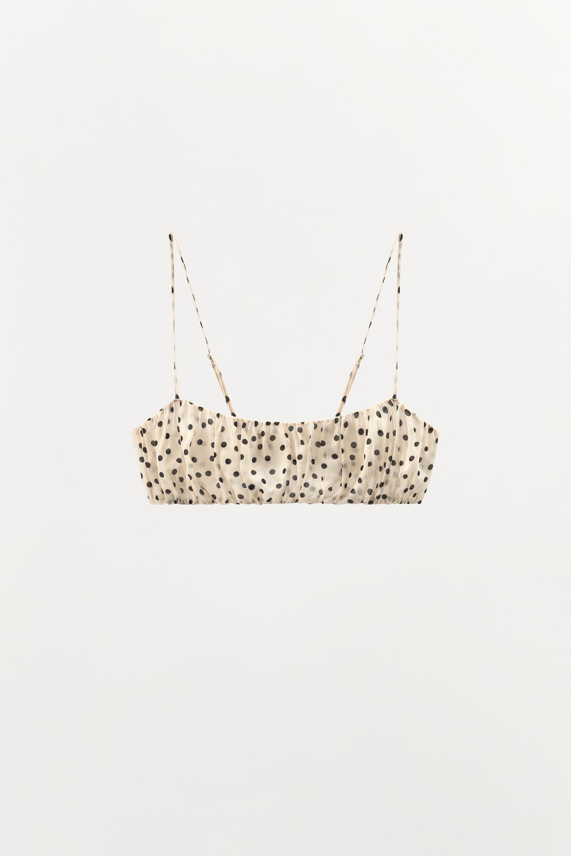 POLKA DOT PRINT CROP TOP by ZARA