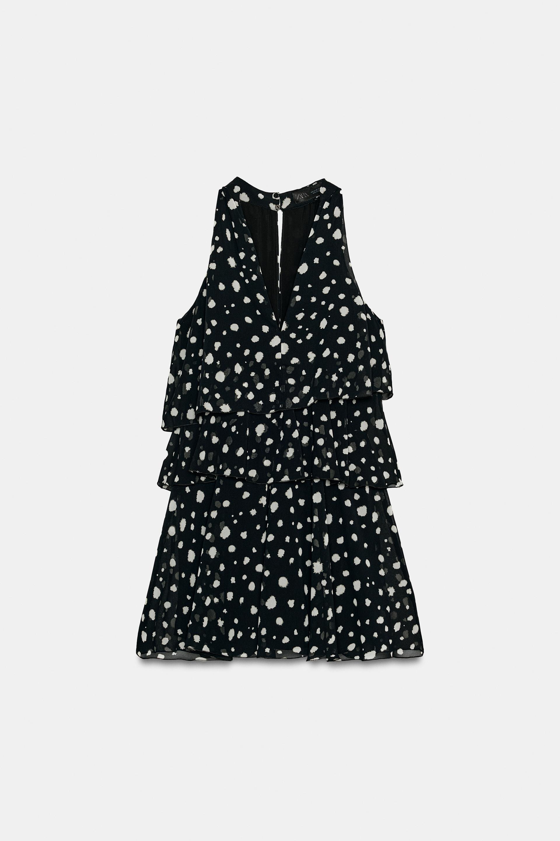 POLKA DOT RUFFLED MINI DRESS by ZARA