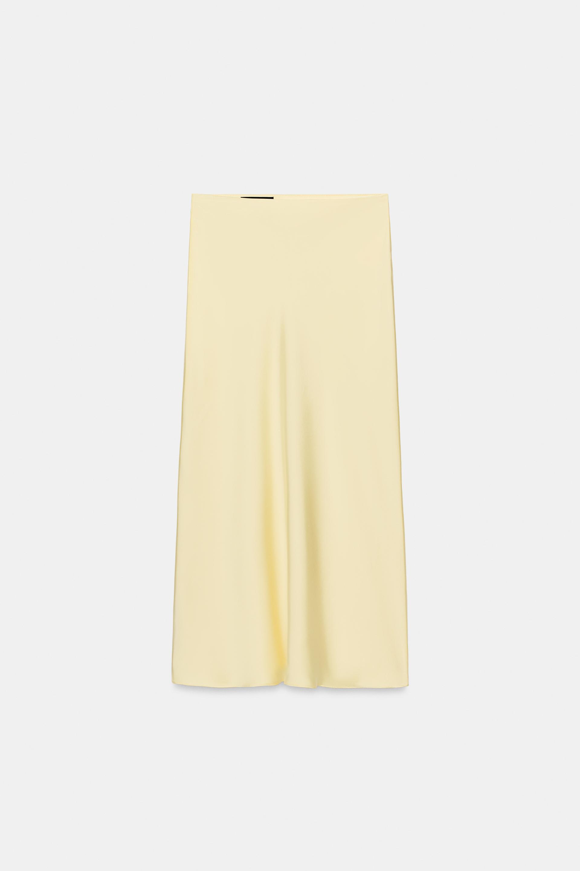 POLKA DOT SATIN EFFECT MIDI SKIRT by ZARA