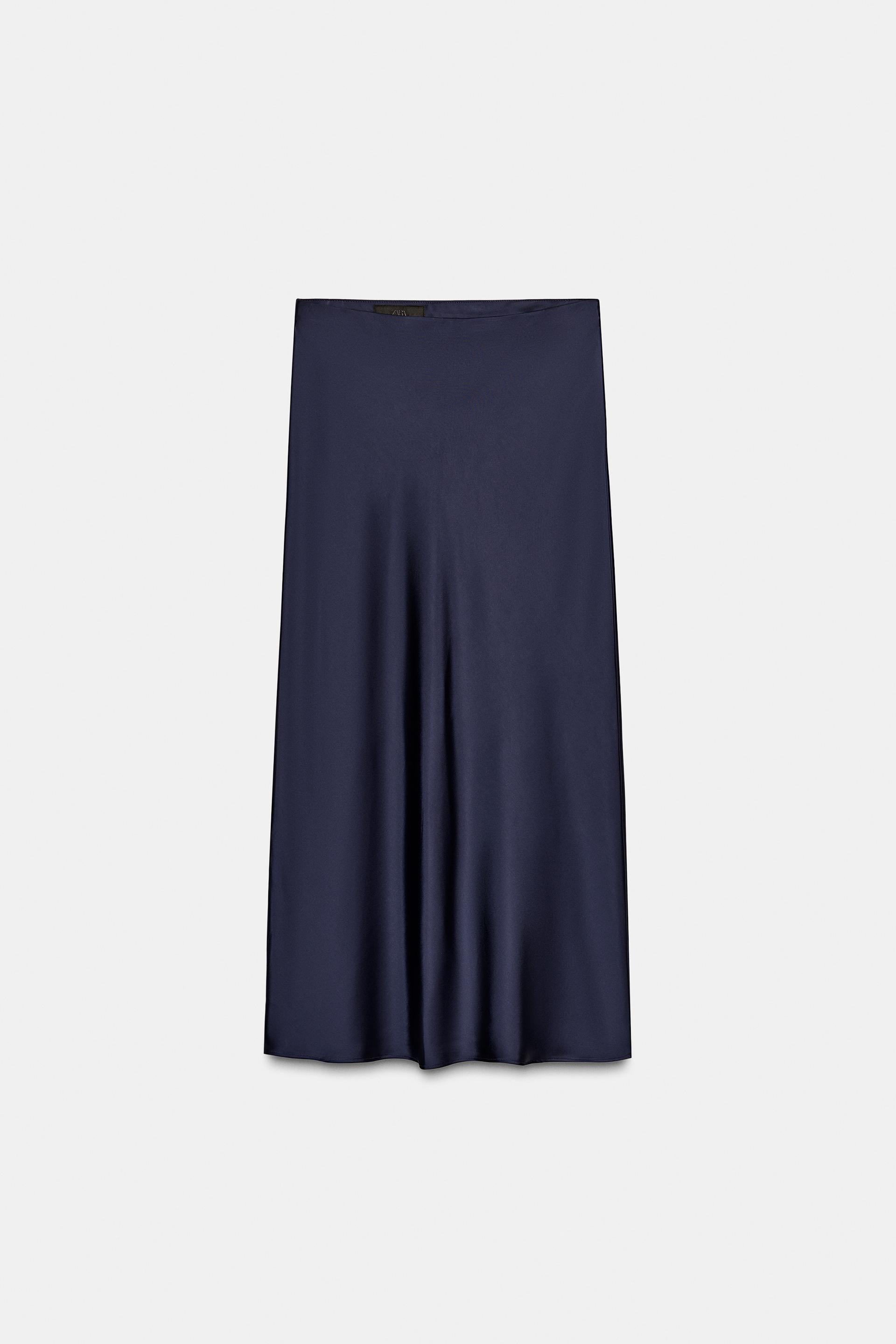 POLKA DOT SATIN EFFECT MIDI SKIRT by ZARA