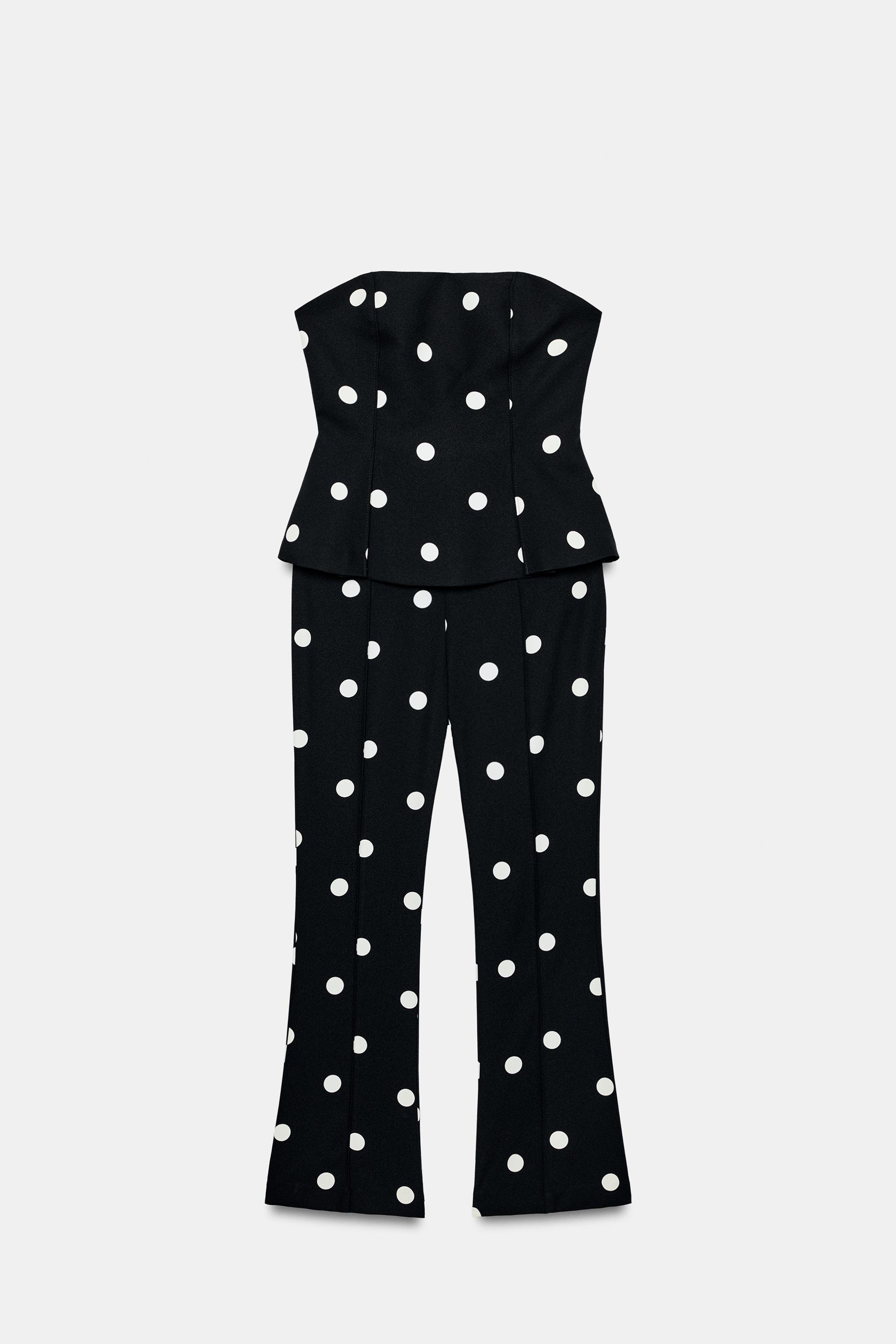 POLKA DOT STRAPLESS JUMPSUIT by ZARA