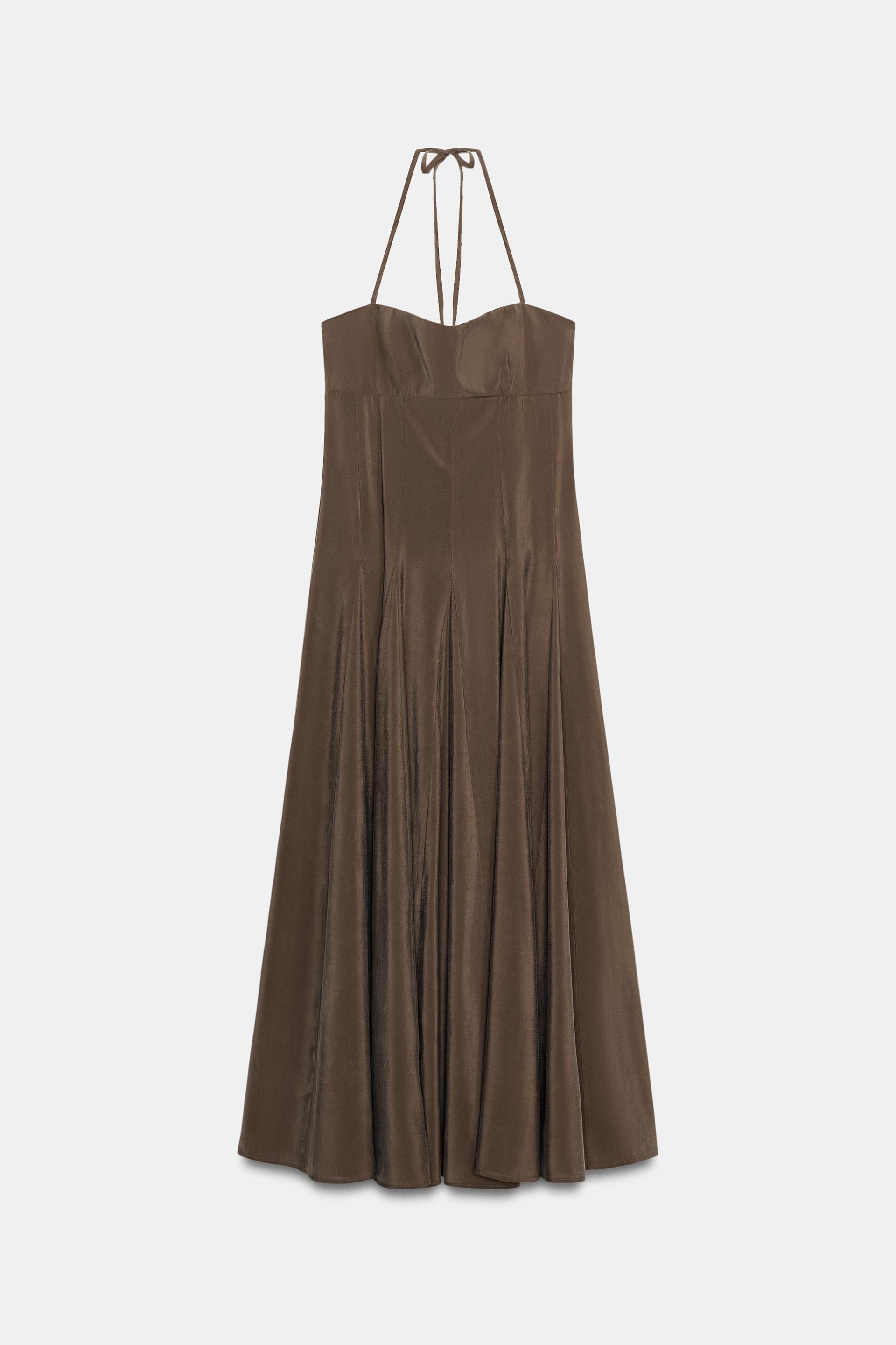 POLKA DOT VOLUME HALTER MIDI DRESS by ZARA